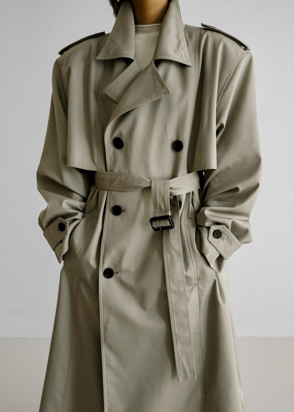 Eugene Trench Coat - Pale Khaki - 1