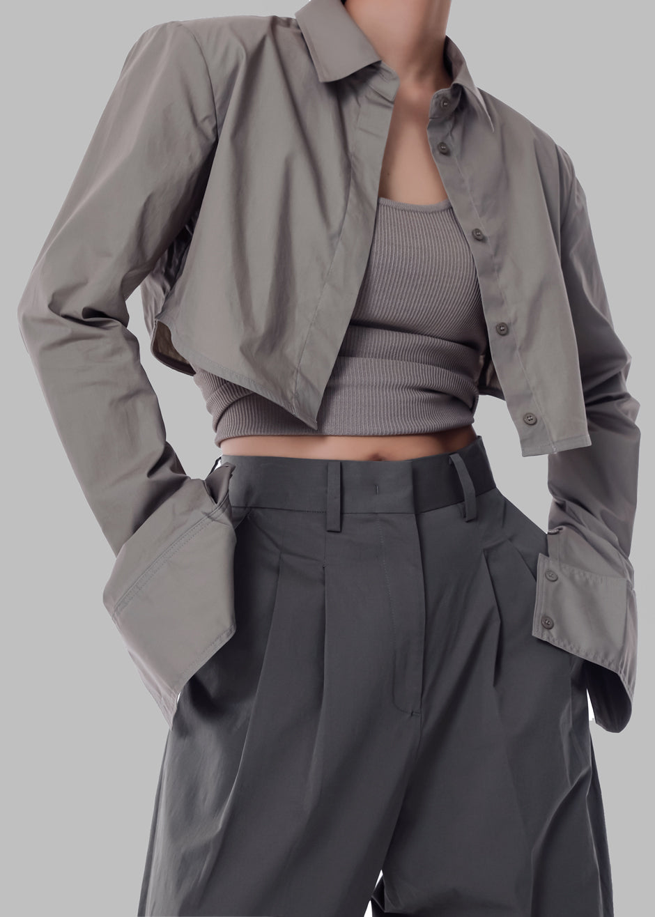 Uma Cropped Shirt - Grey - 12