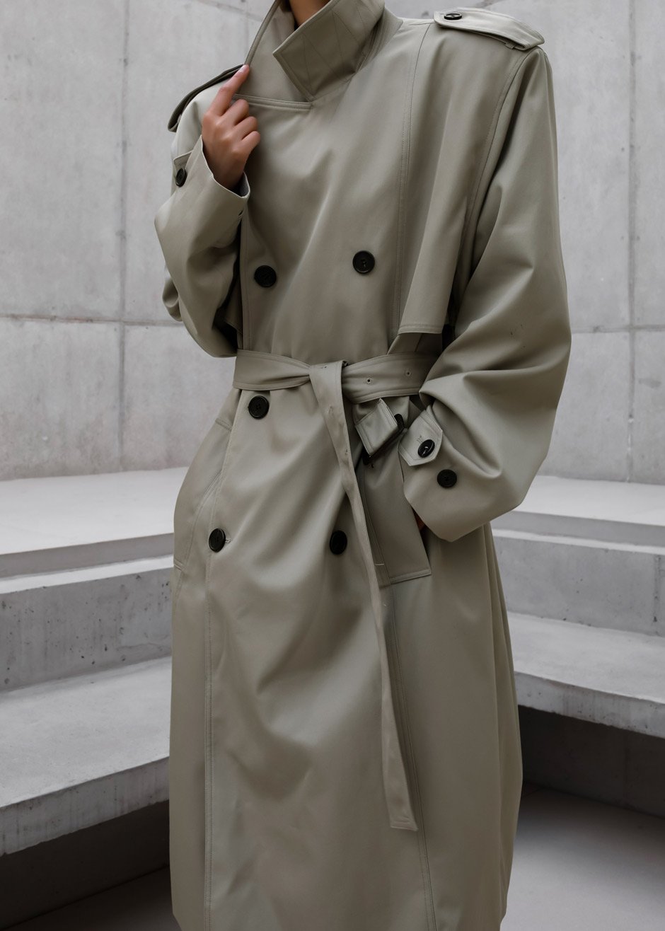 Eugene Trench Coat - Pale Khaki – Frankie Shop Europe