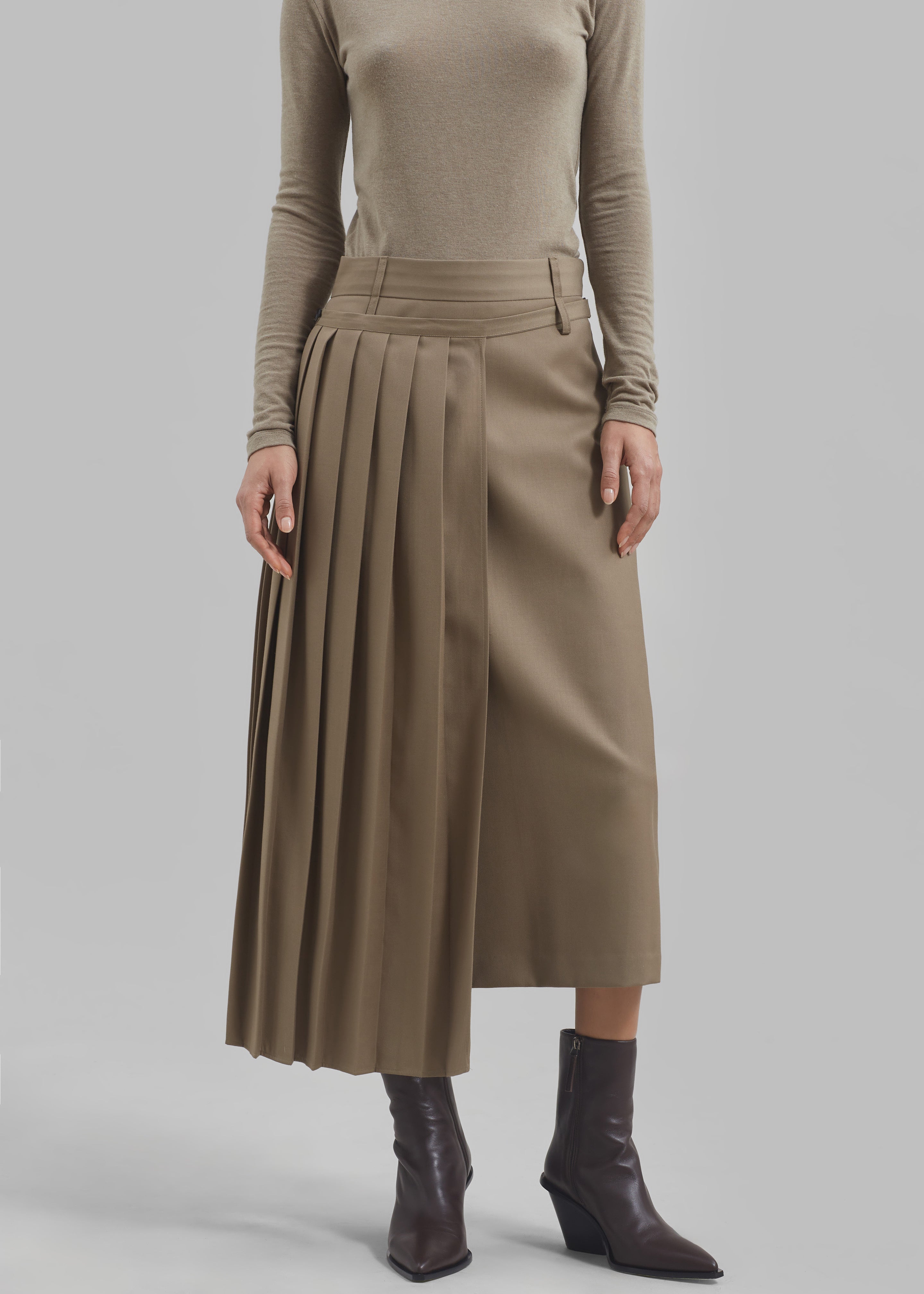 Irie Pleated Skirt - Beige - 6