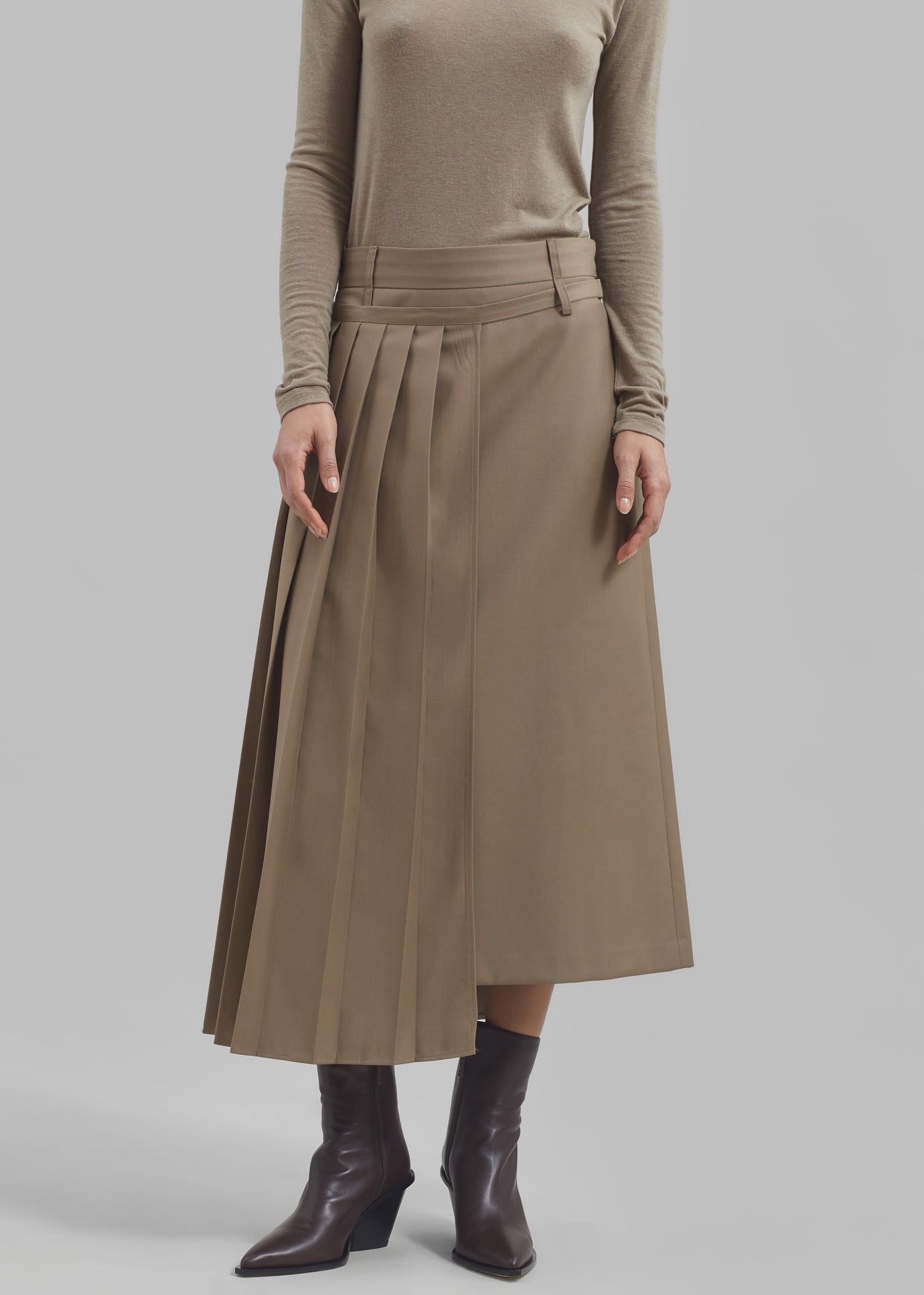 Irie Pleated Skirt - Beige - 1