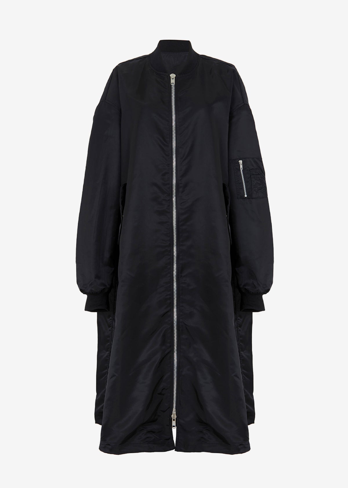 Isaac Oversized Bomber Coat - Black - 6
