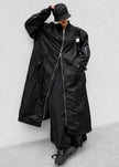 Isaac Oversized Bomber Coat - Black