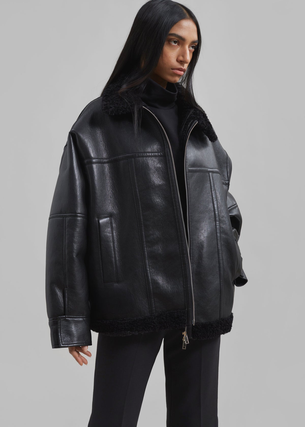 Shearling Coat Whistles Frankie Faux Fur Coat Faux Leather