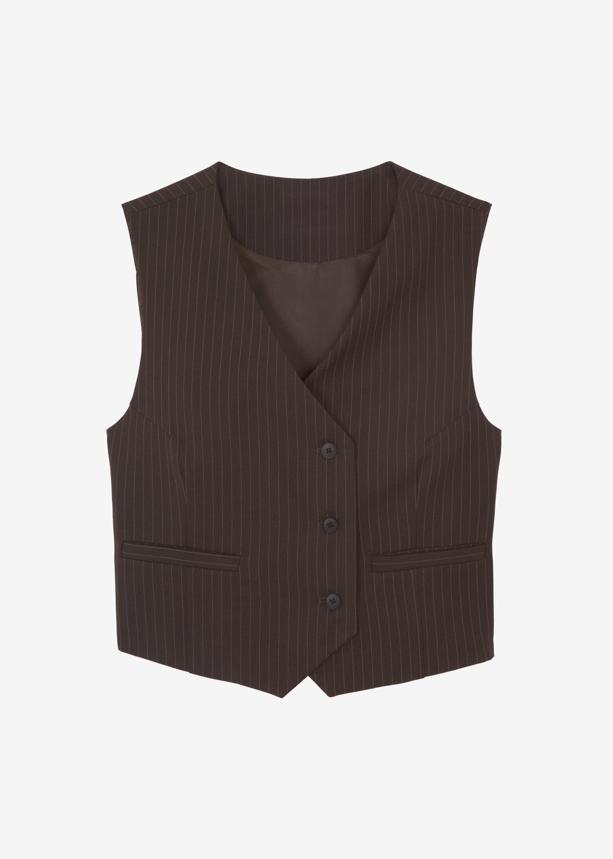Ivey Vest - Brown/White Pinstripe - 16