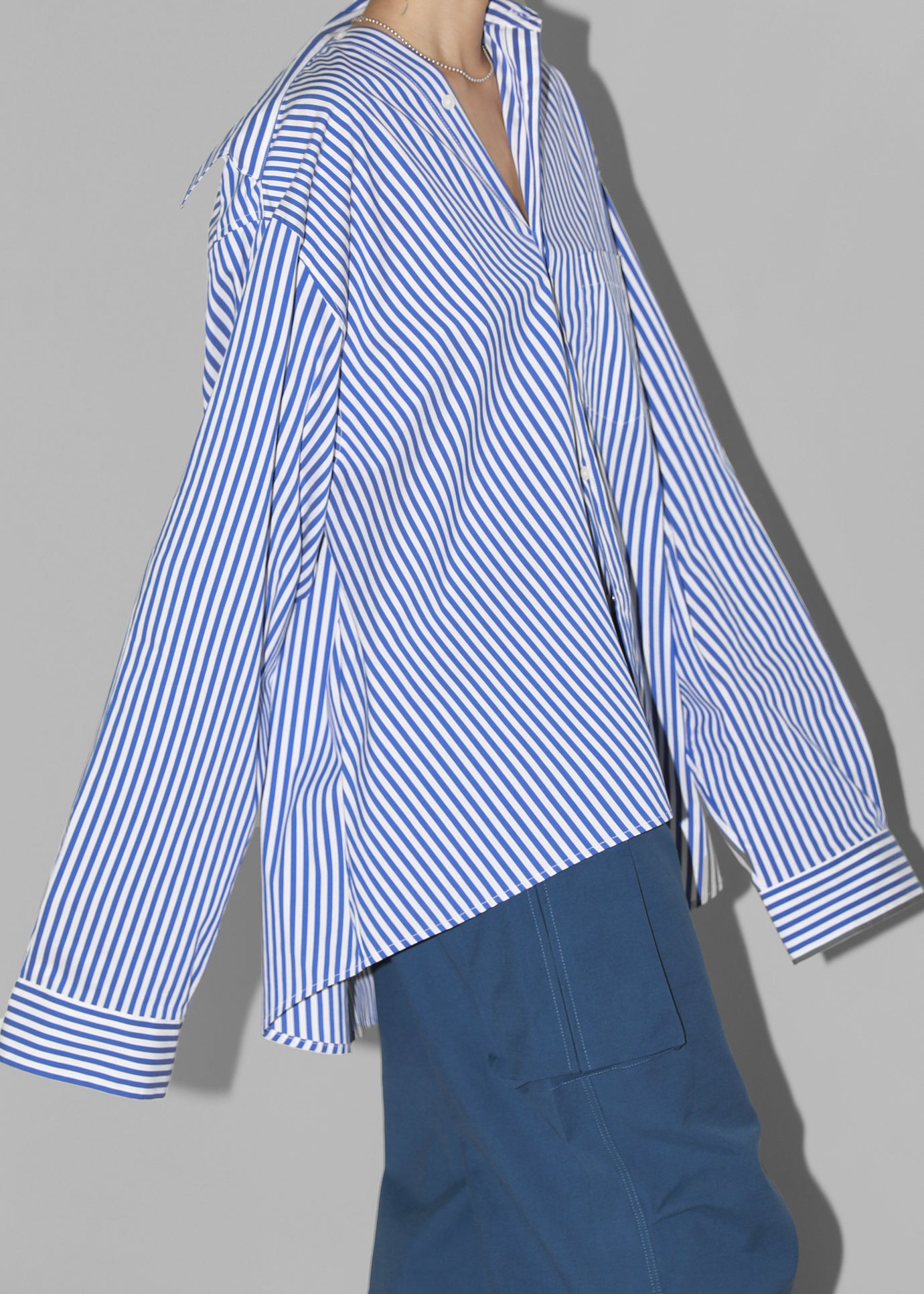 Ida Pocket Shirt - Blue Stripe