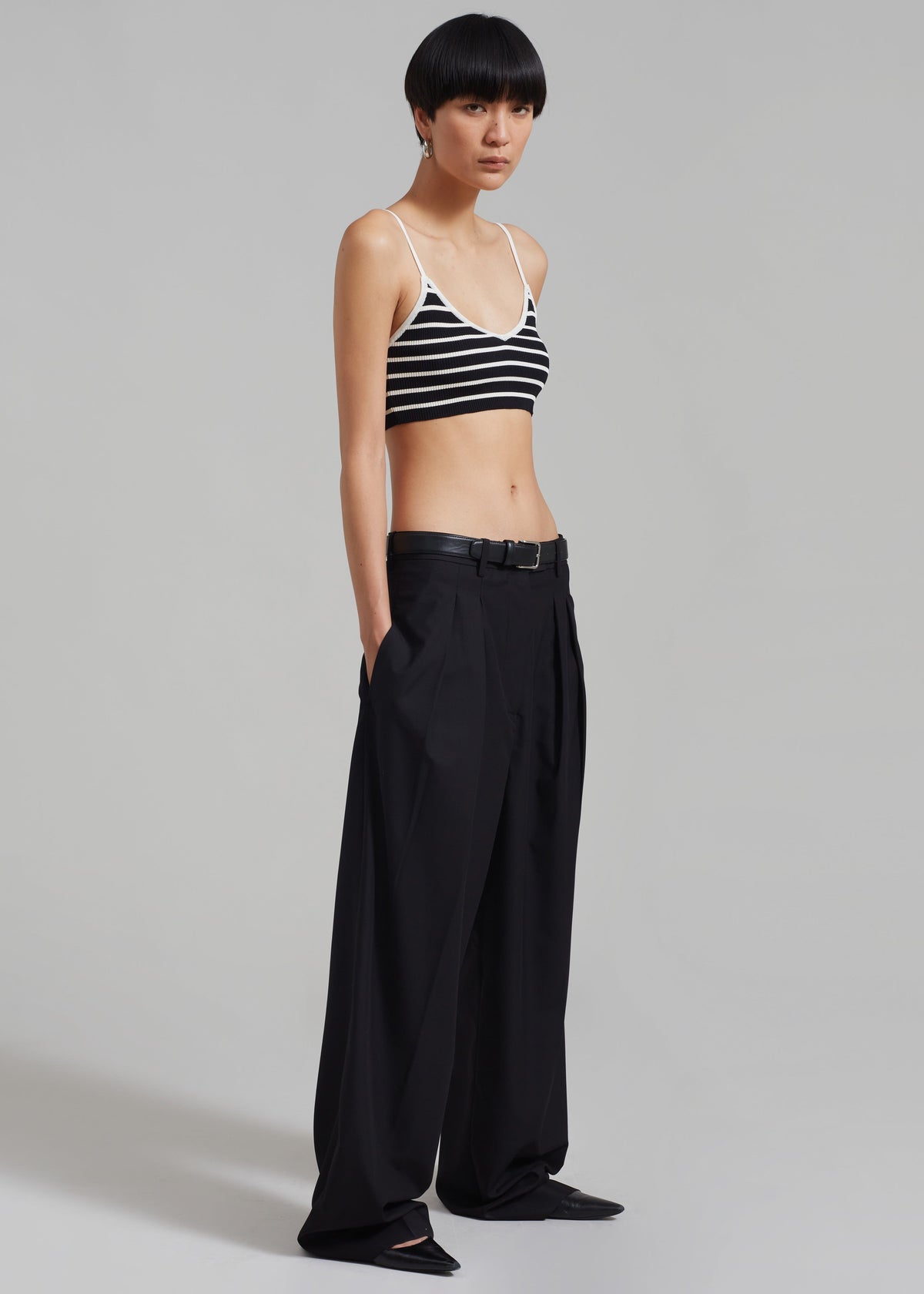 Jade Knit Bralette - White Stripe - 4