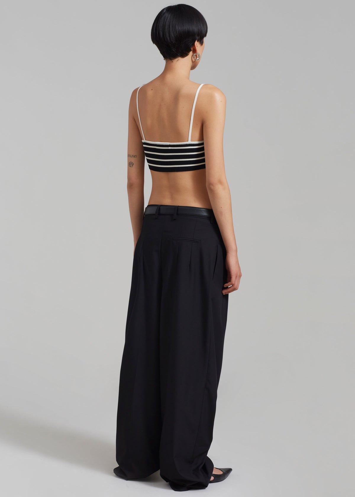 Jade Knit Bralette - White Stripe - 8