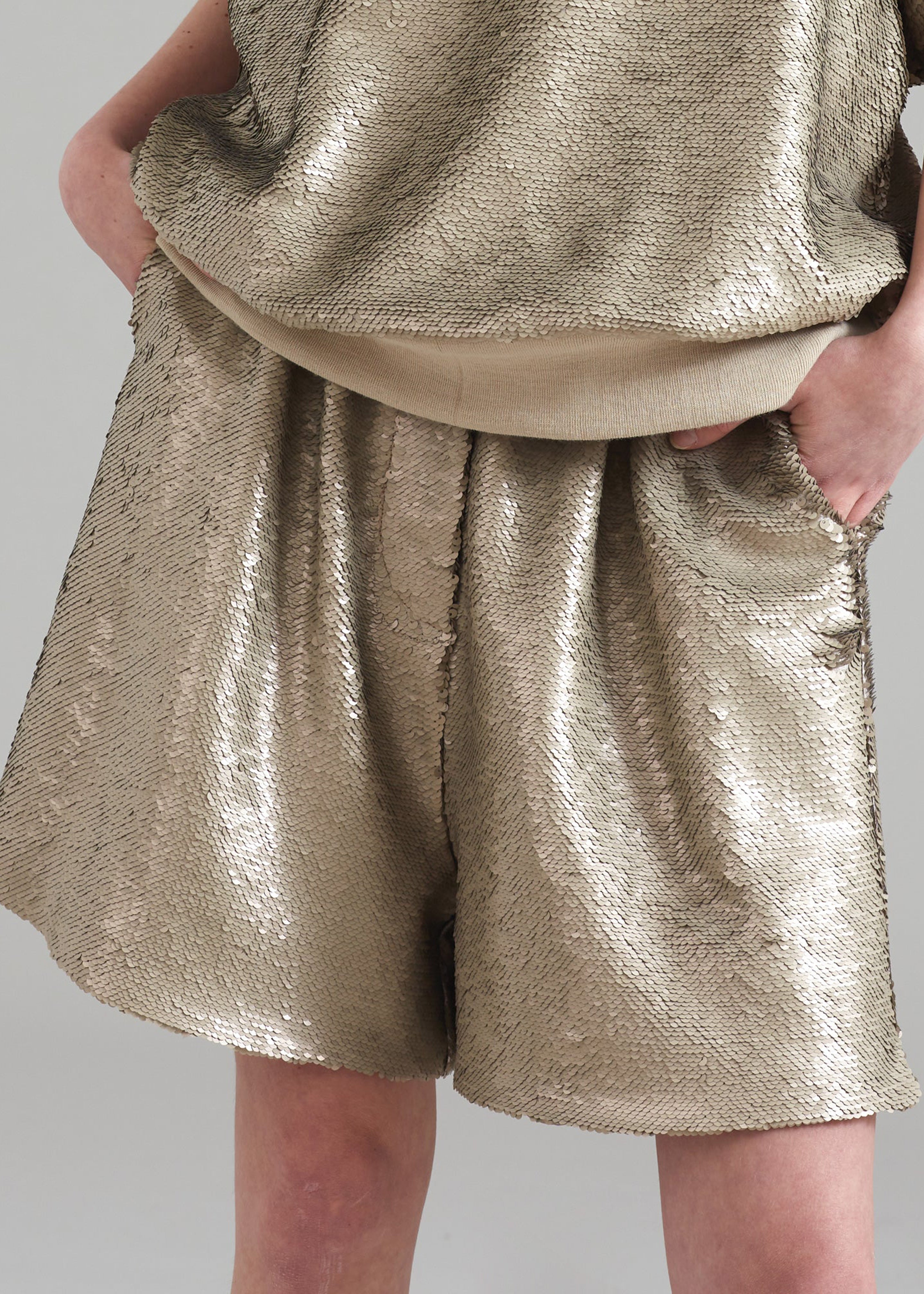 Gold sequin cheap shorts h&m