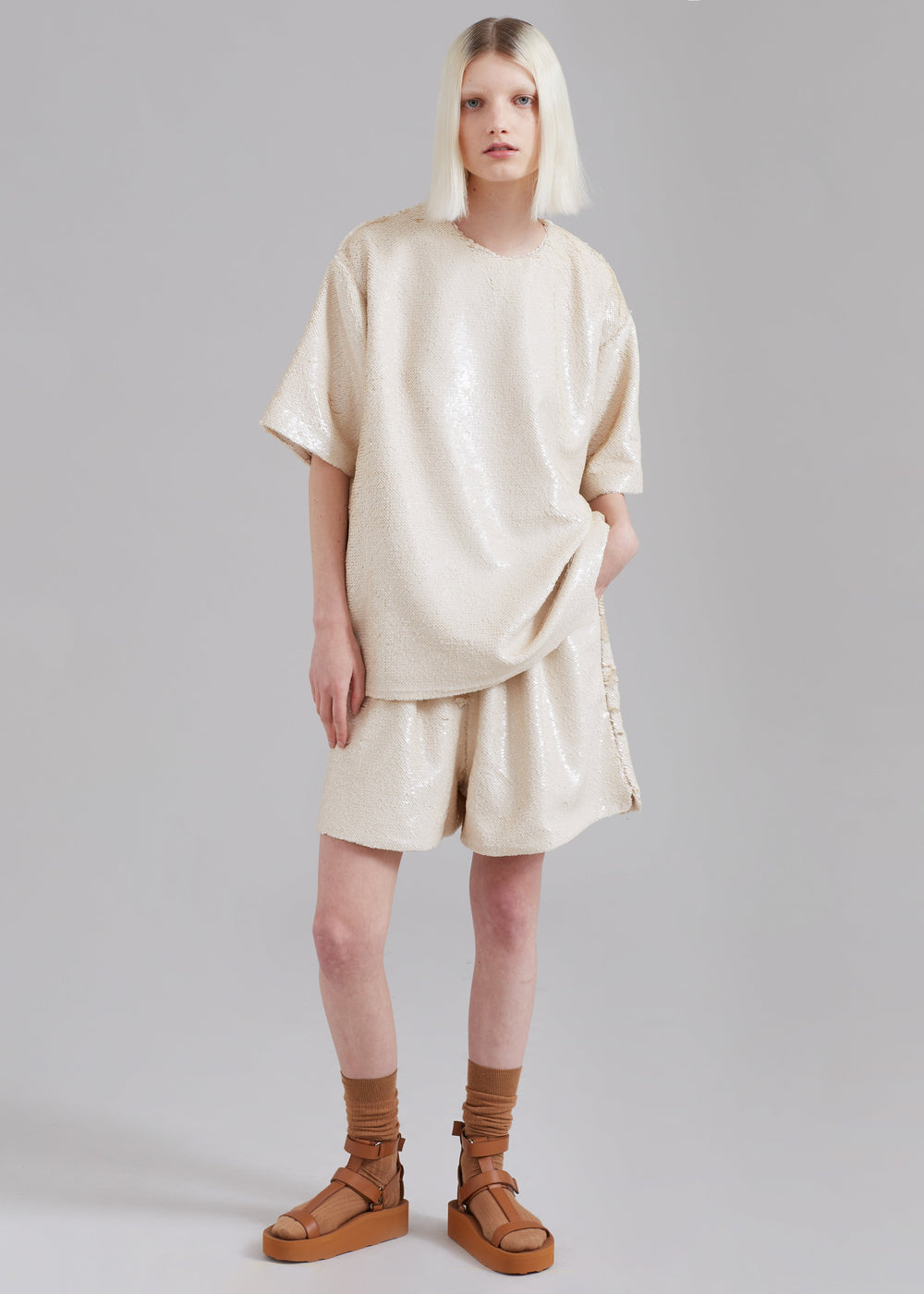 Jazz Sequins Boxer Shorts - Cream