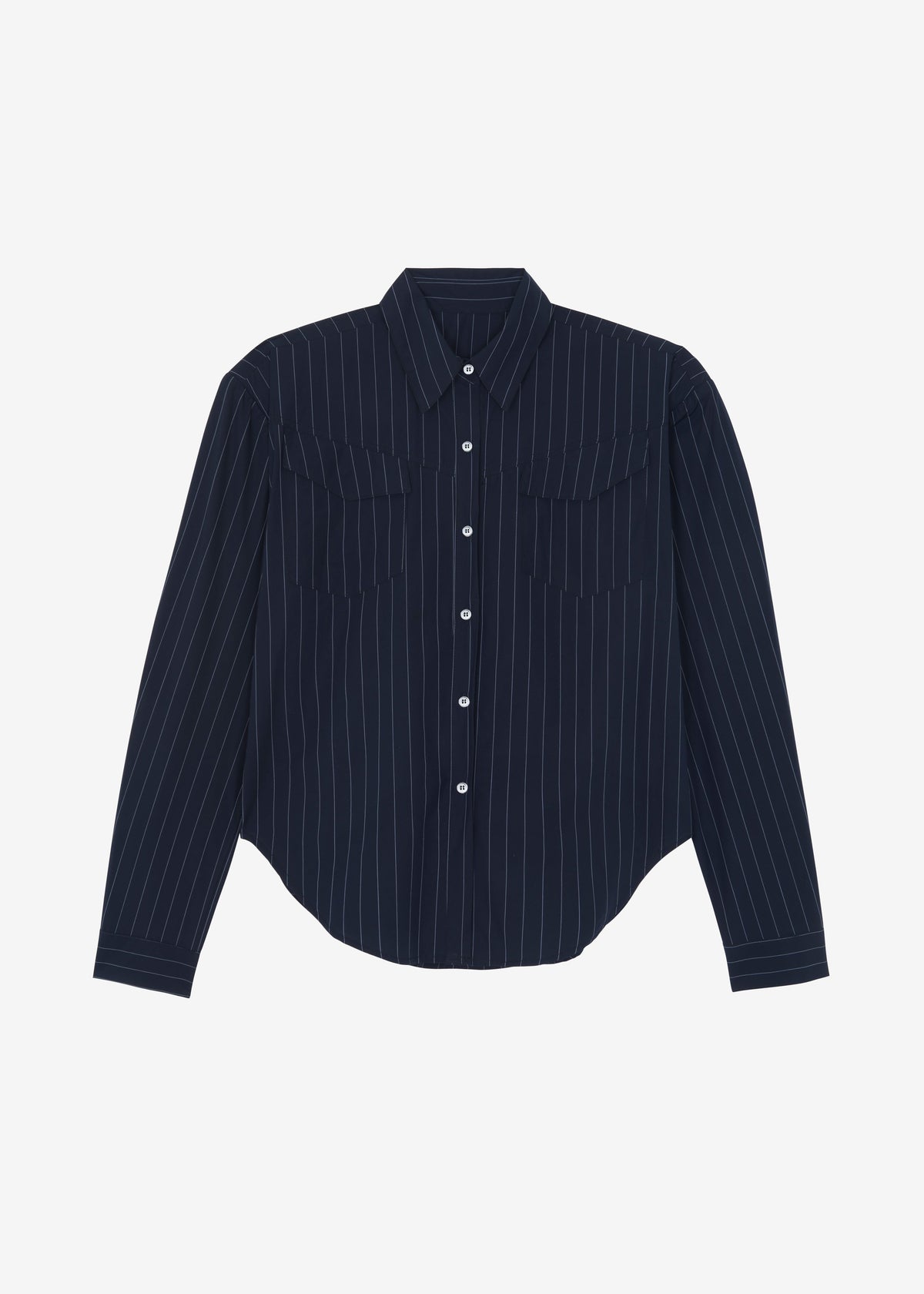 Jeanne Padded Shirt - Navy/White Stripe - 8