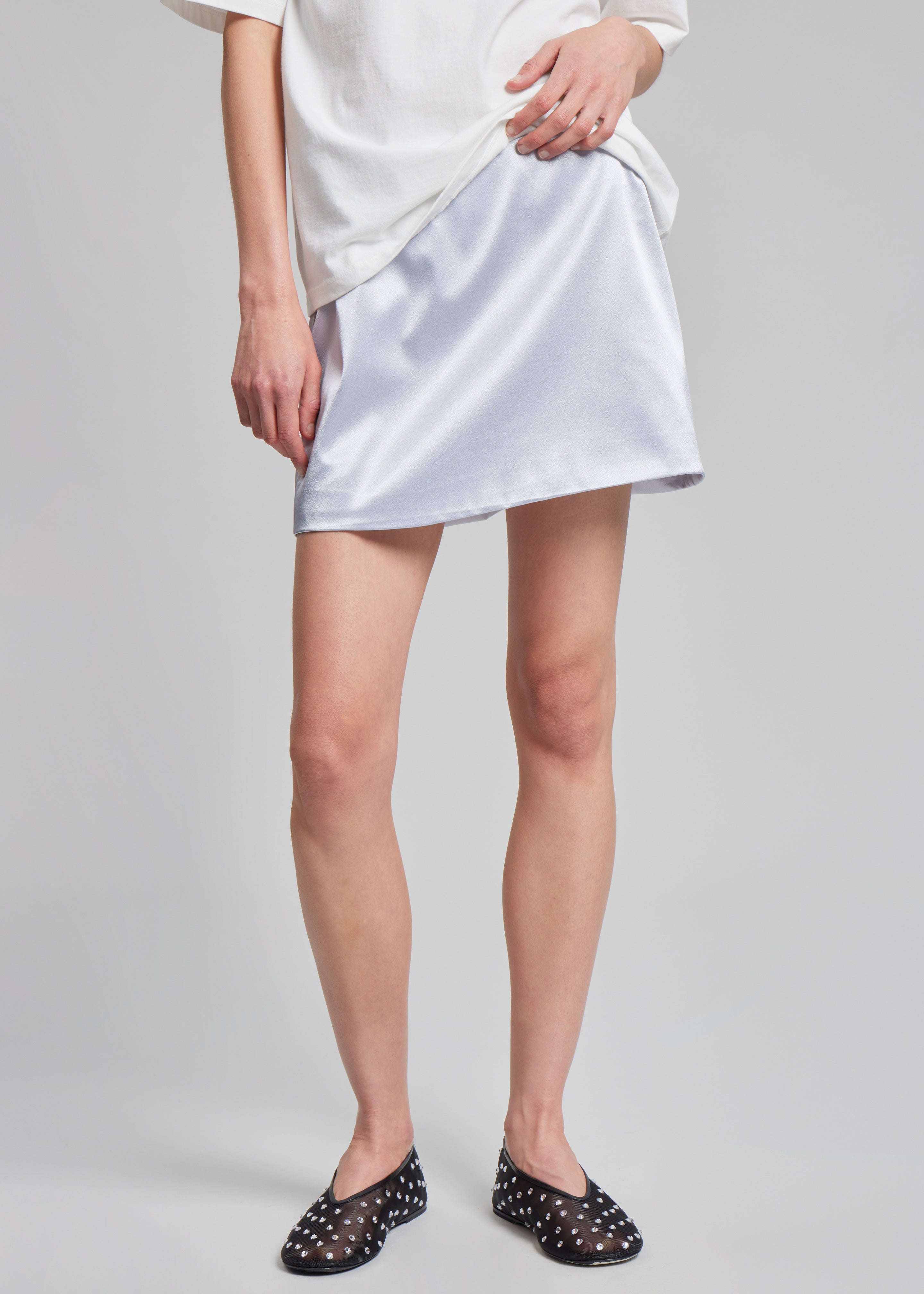 Jinan Silky Mini Skirt - Silver - 4