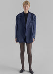 Jo Satin Blazer - Navy