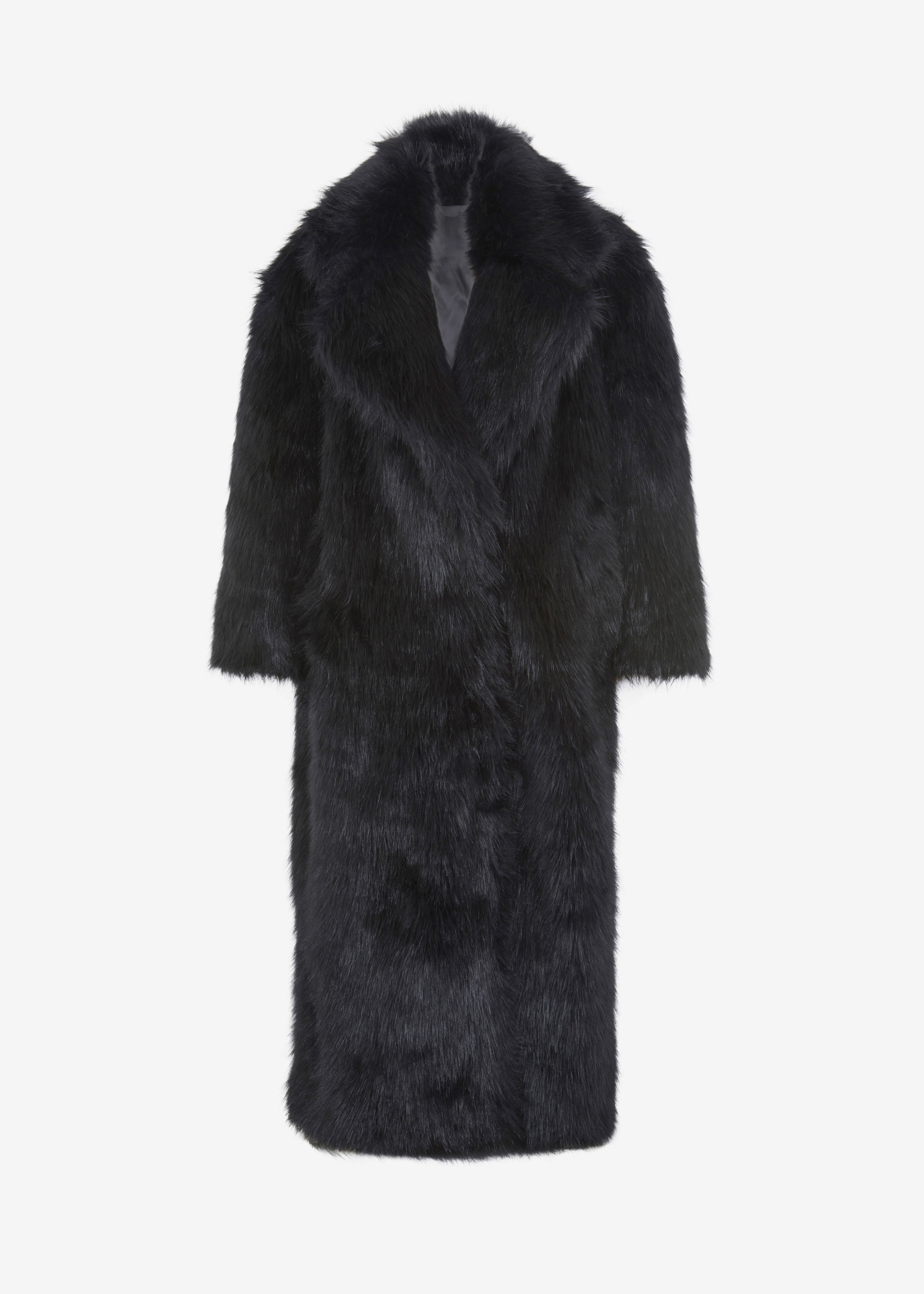 Joan Long Faux Fur Coat Black Frankie Shop Europe