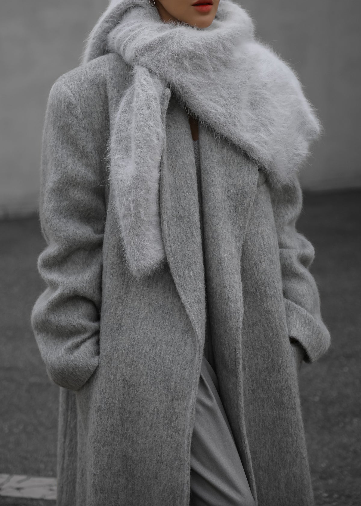 John Oversized Coat - Light Grey - 4