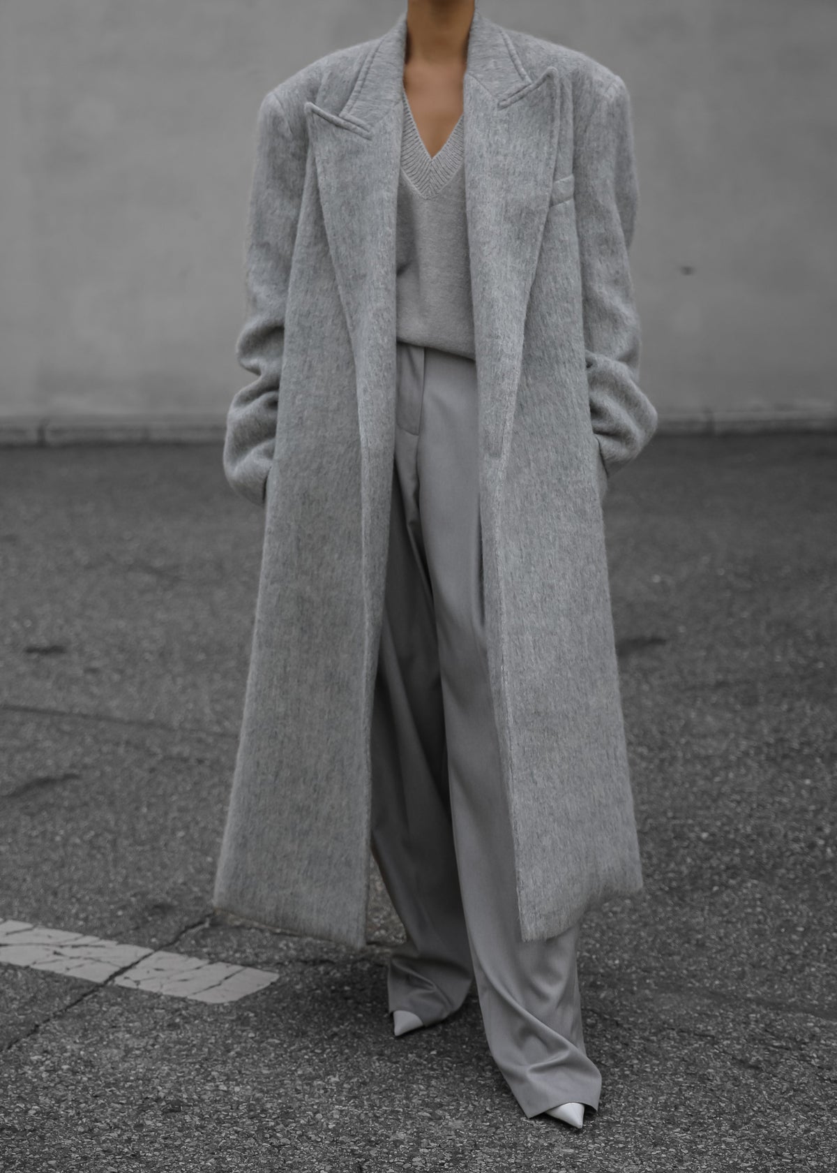 John Oversized Coat - Light Grey - 3