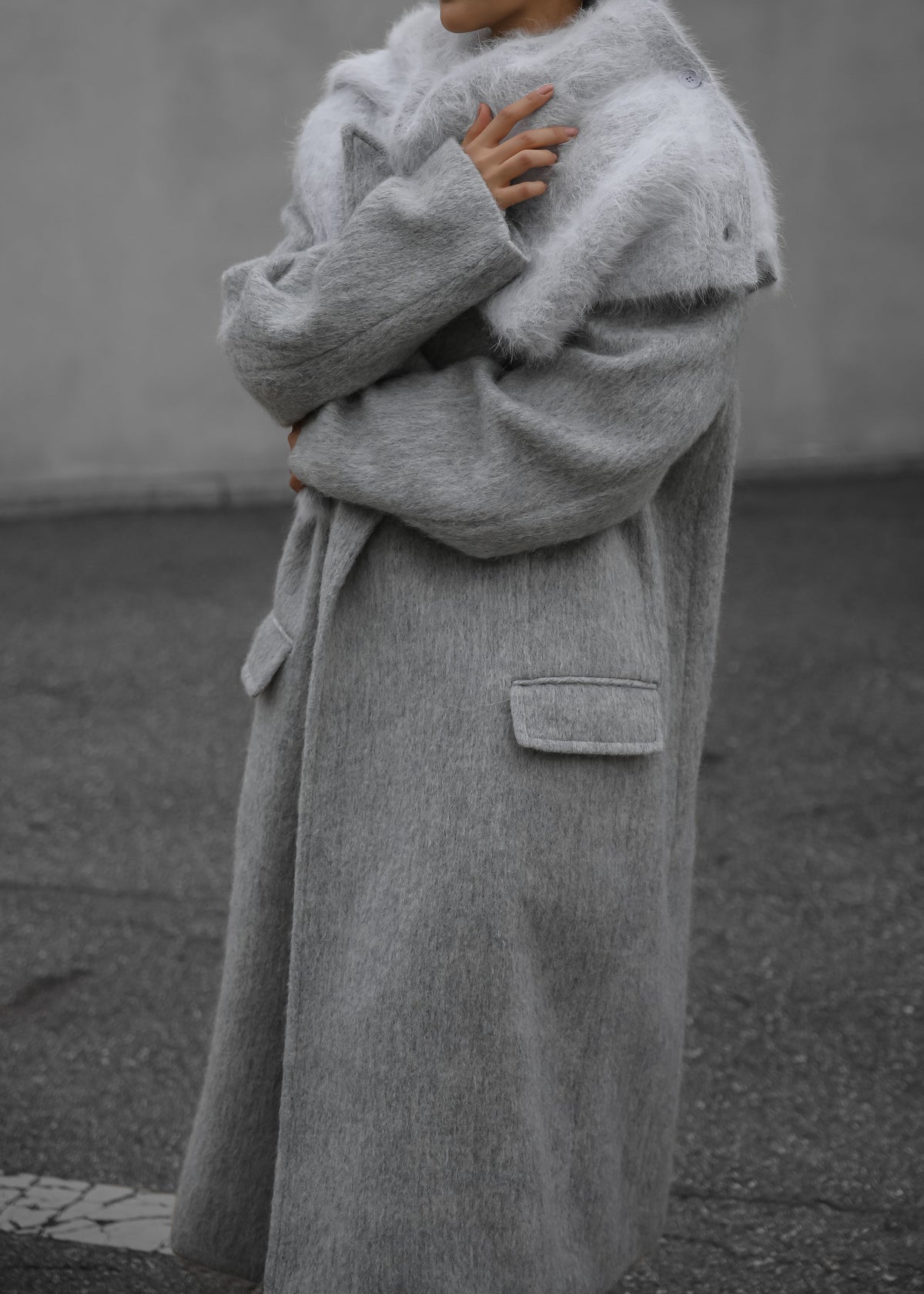 John Oversized Coat - Light Grey - 6