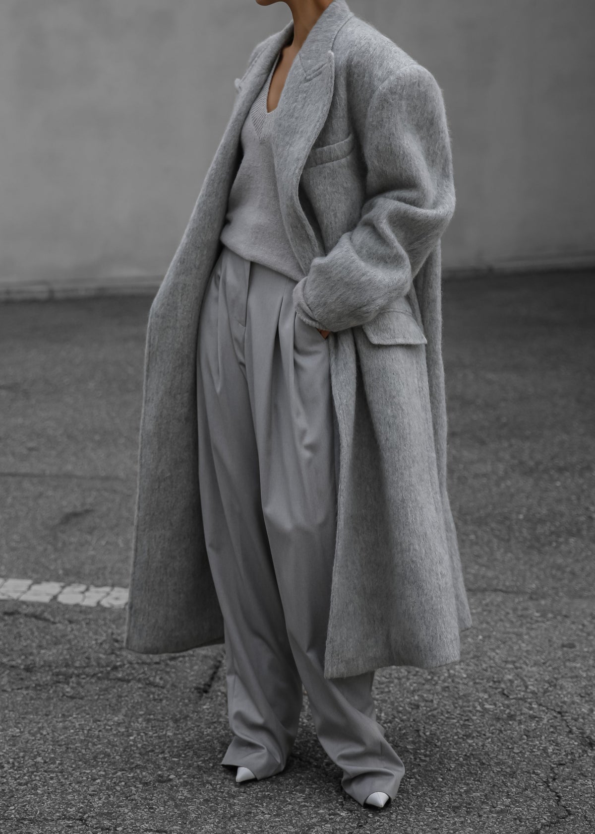 John Oversized Coat - Light Grey - 5