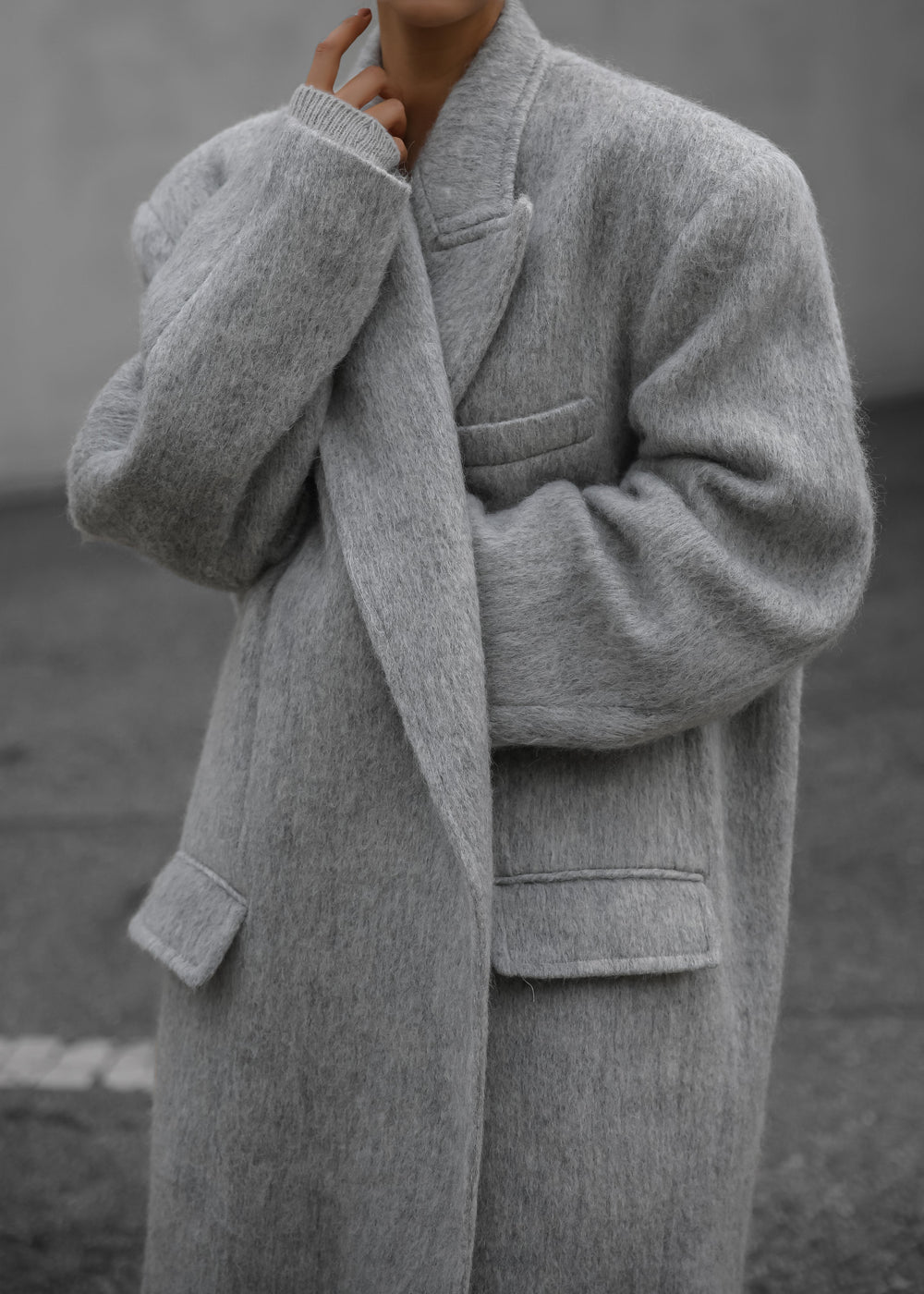 John Oversized Coat - Light Grey - 1