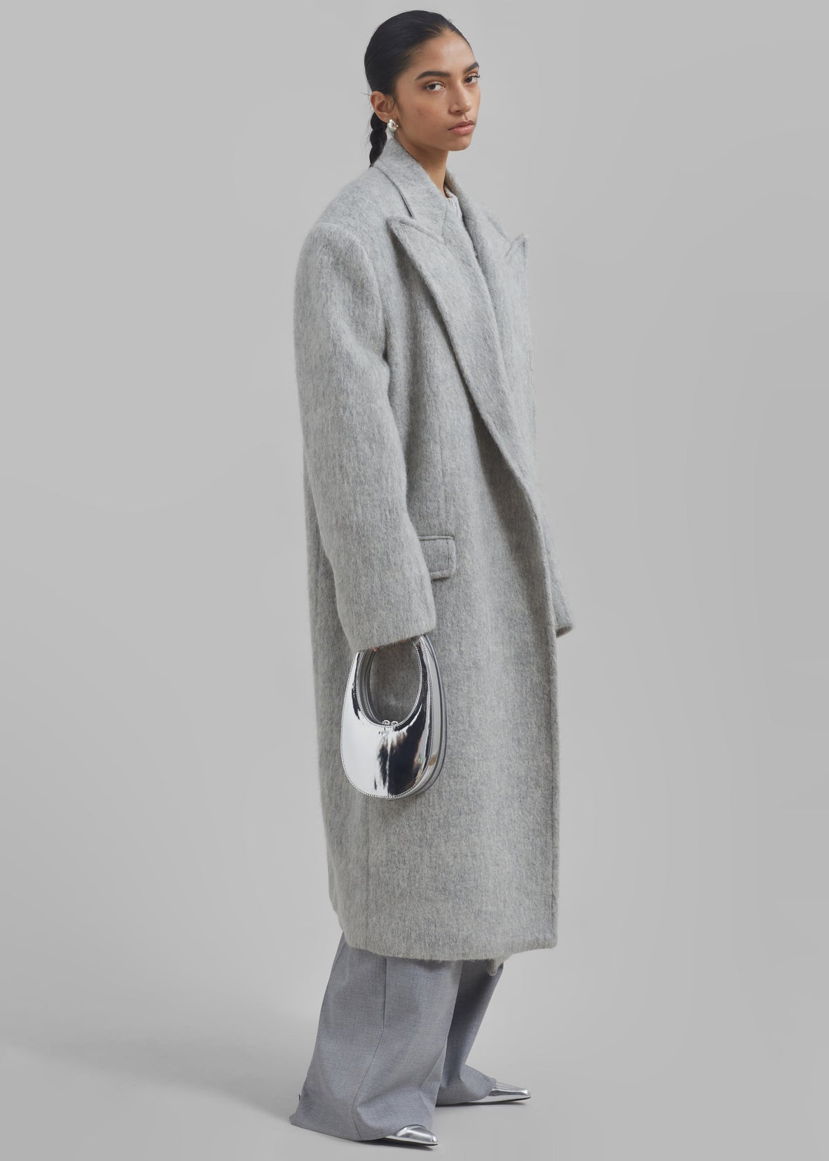 John Oversized Coat - Light Grey - 8