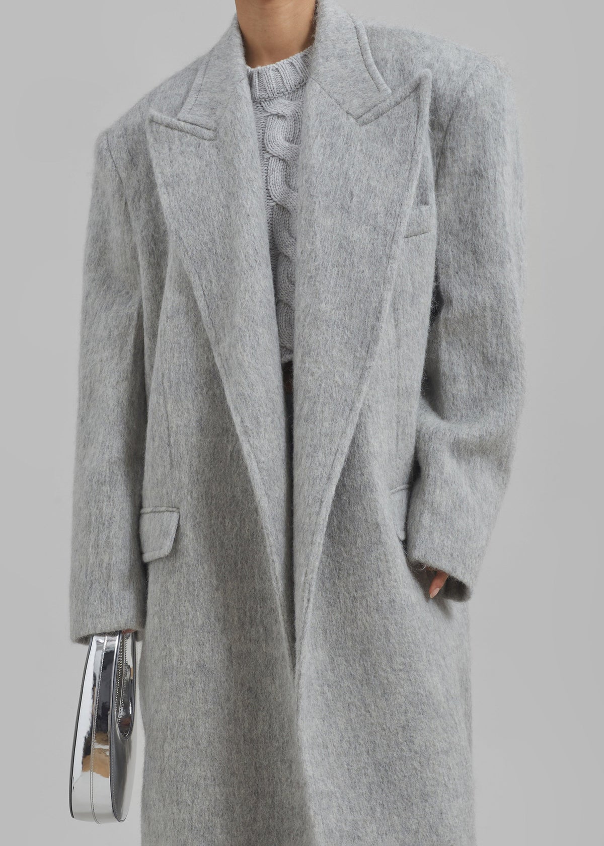 John Oversized Coat - Light Grey - 9