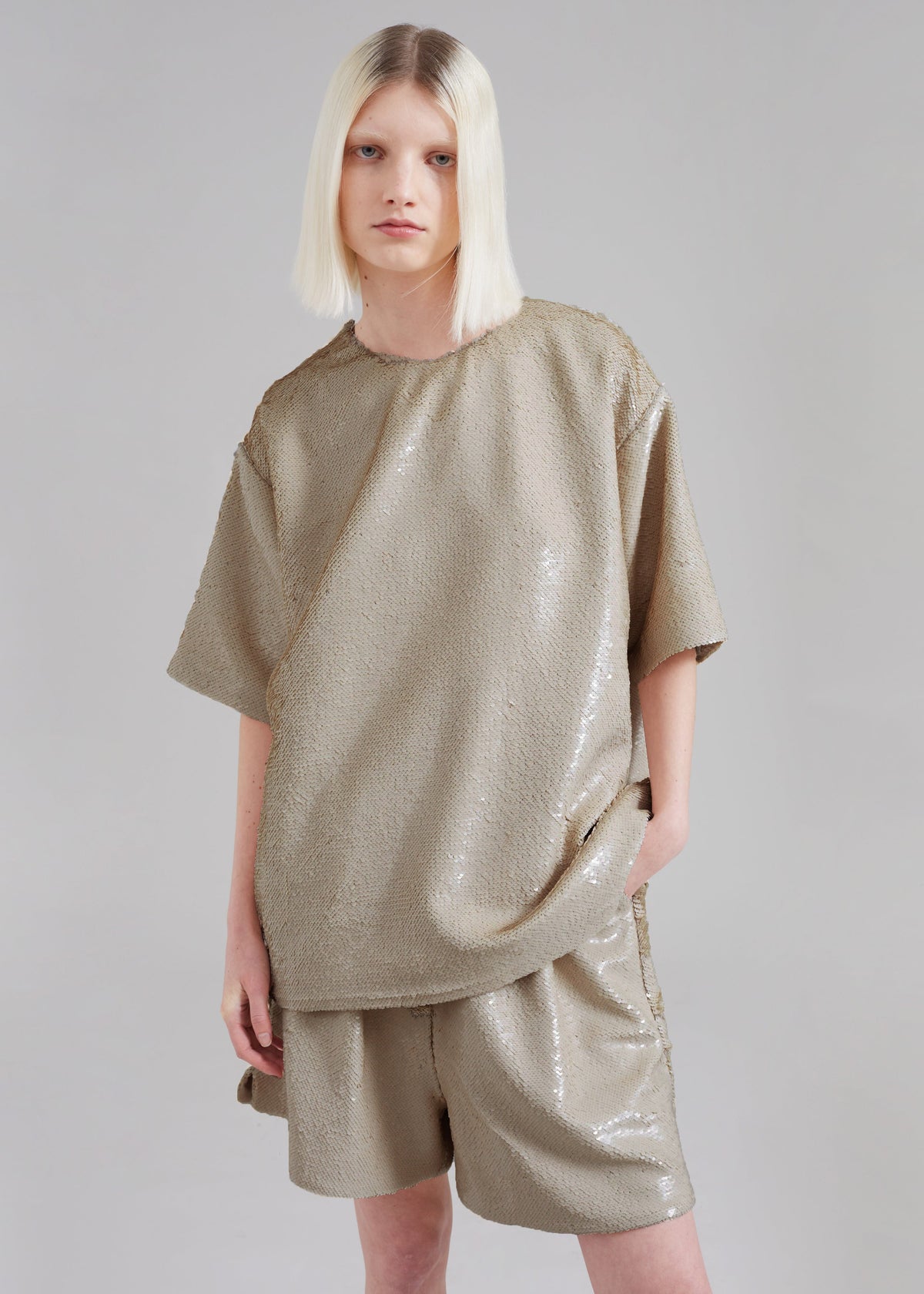 Jones Boxy Sequins Tee - Bronze - 10