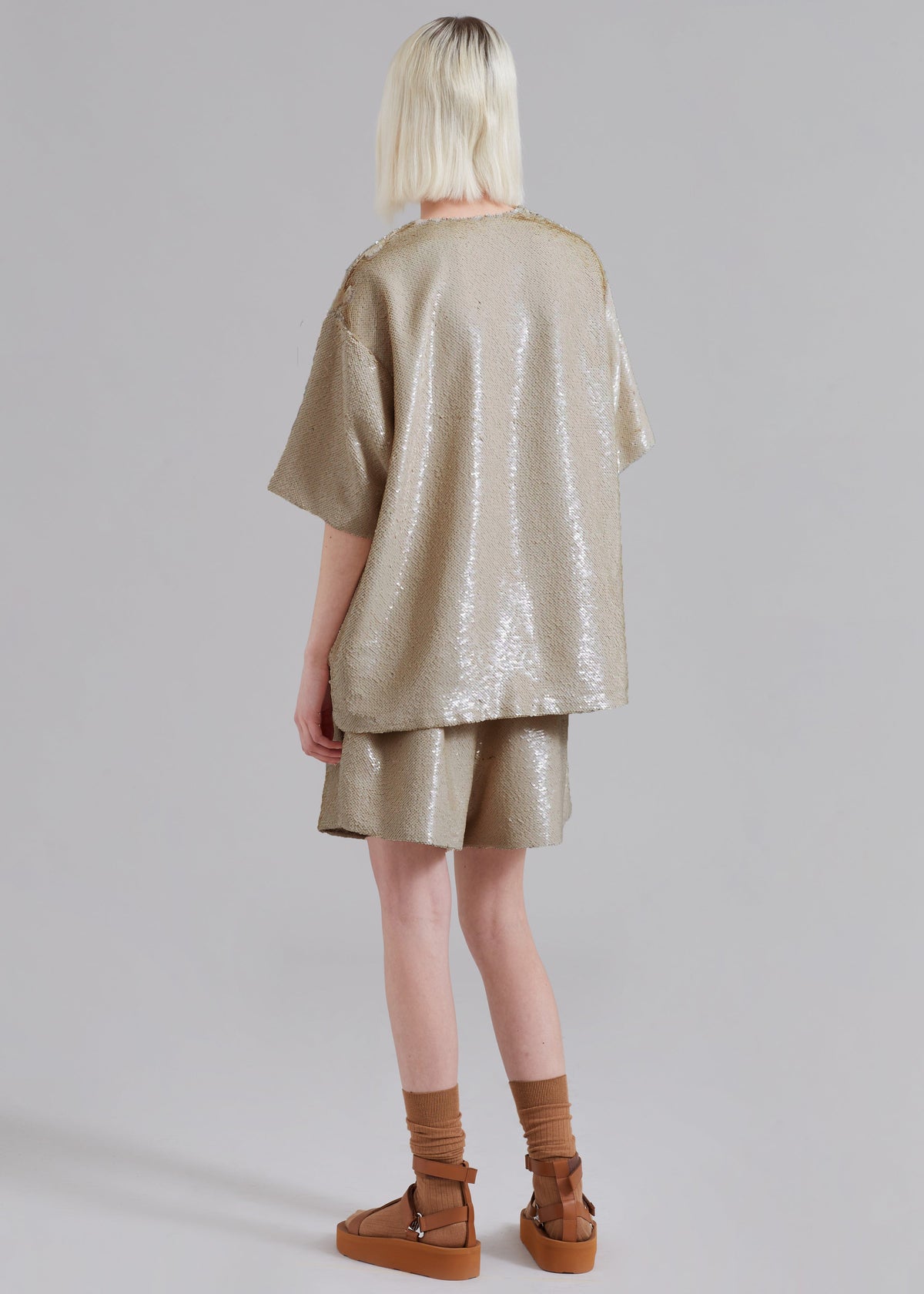 Jones Boxy Sequins Tee - Bronze - 12