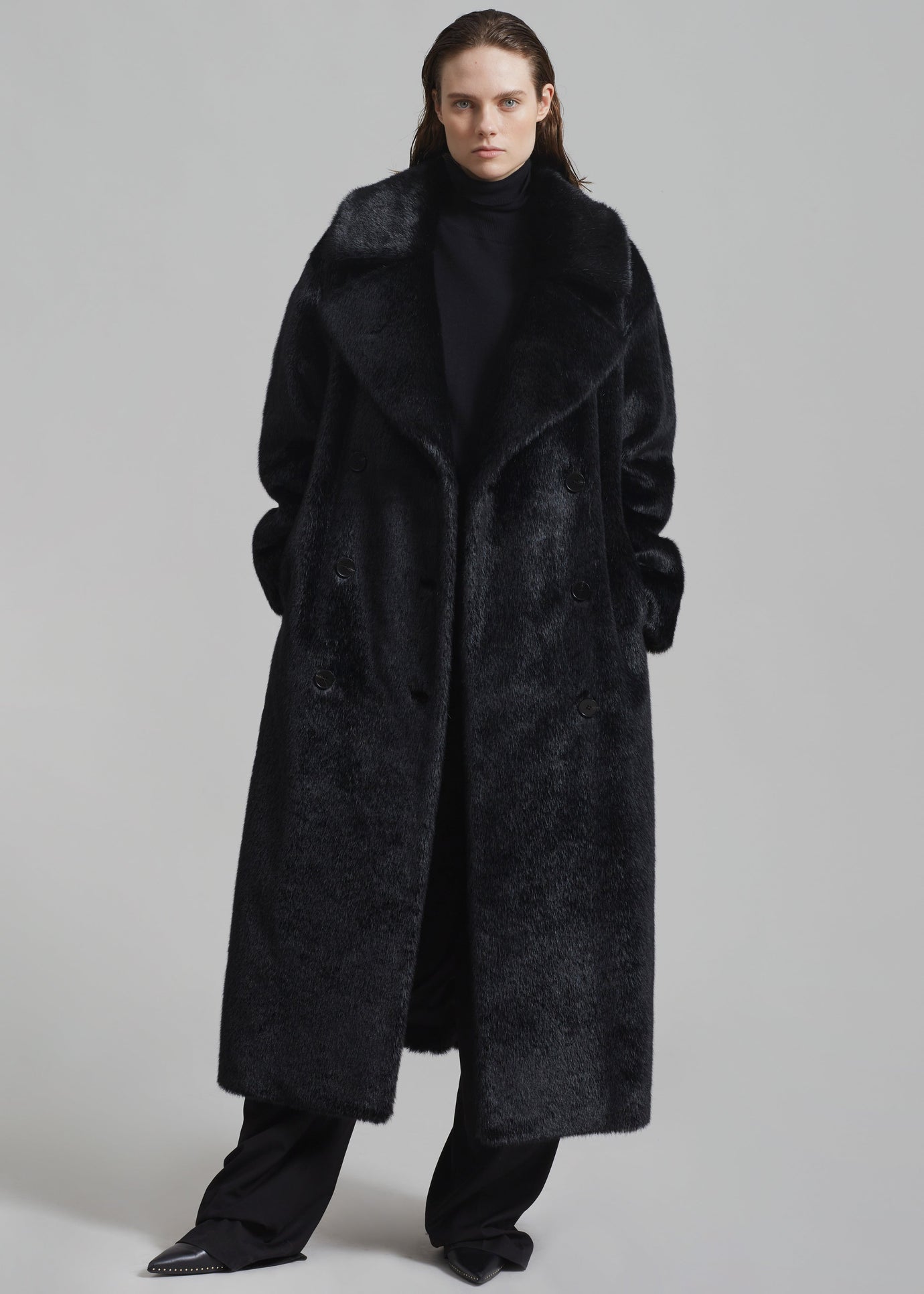 Joni Faux Fur Coat - Black