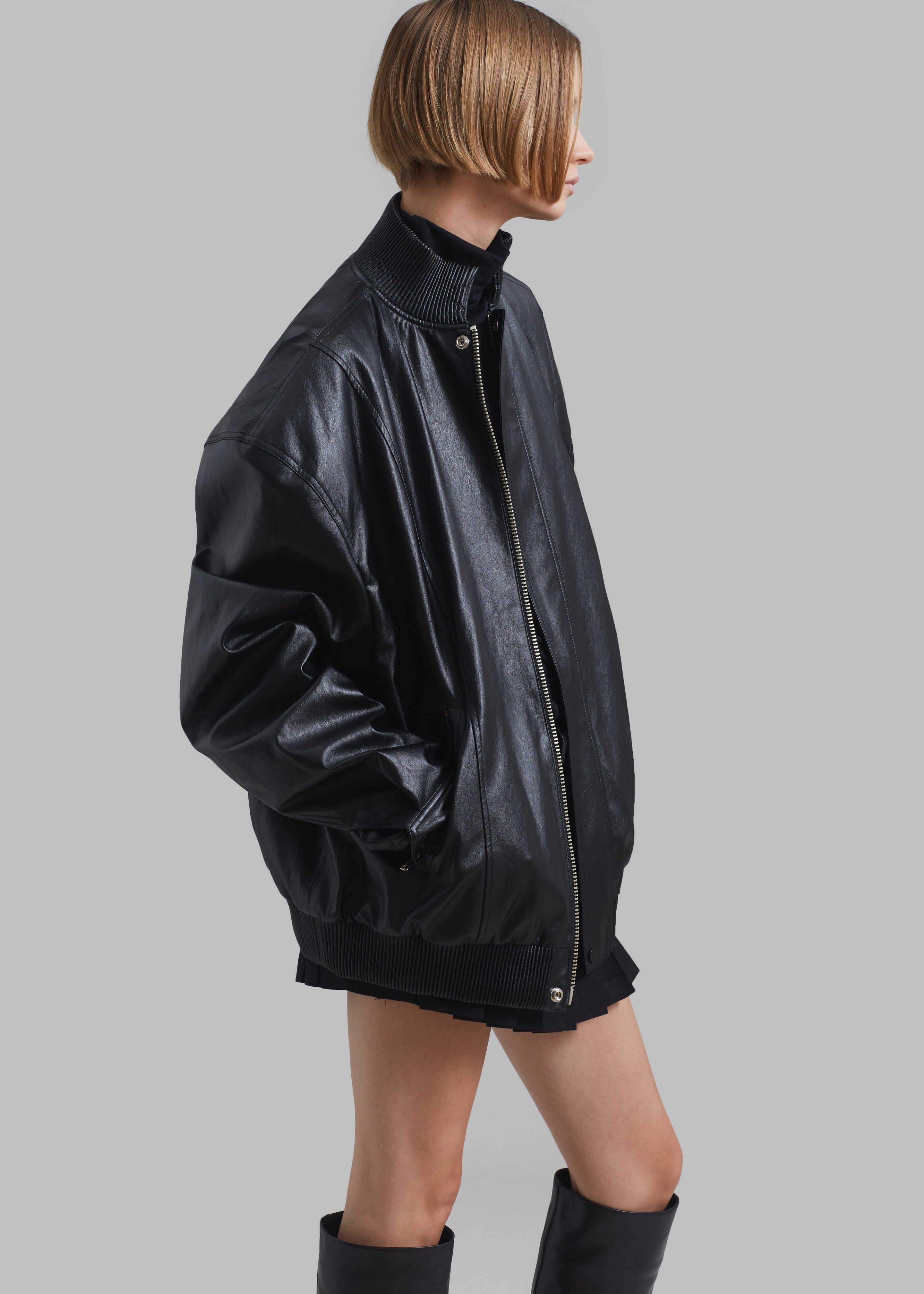 Jude Faux Leather Jacket - Black - 1