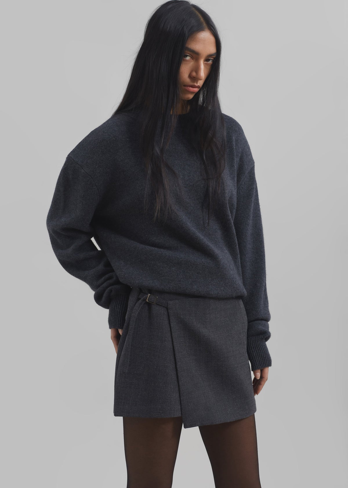 Julie Wrap Mini Skort - Charcoal - 6