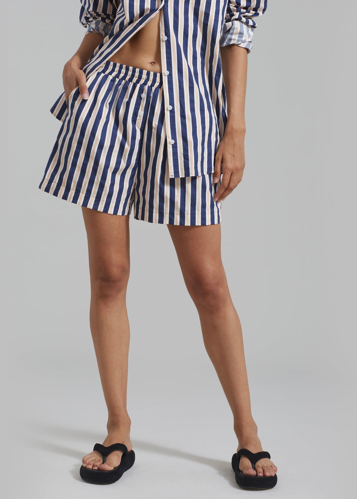 Juno Boxer Shorts - Navy Stripe - 2