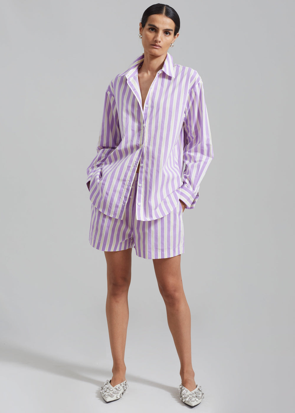 Juno Boxer Shorts - Violet Stripe