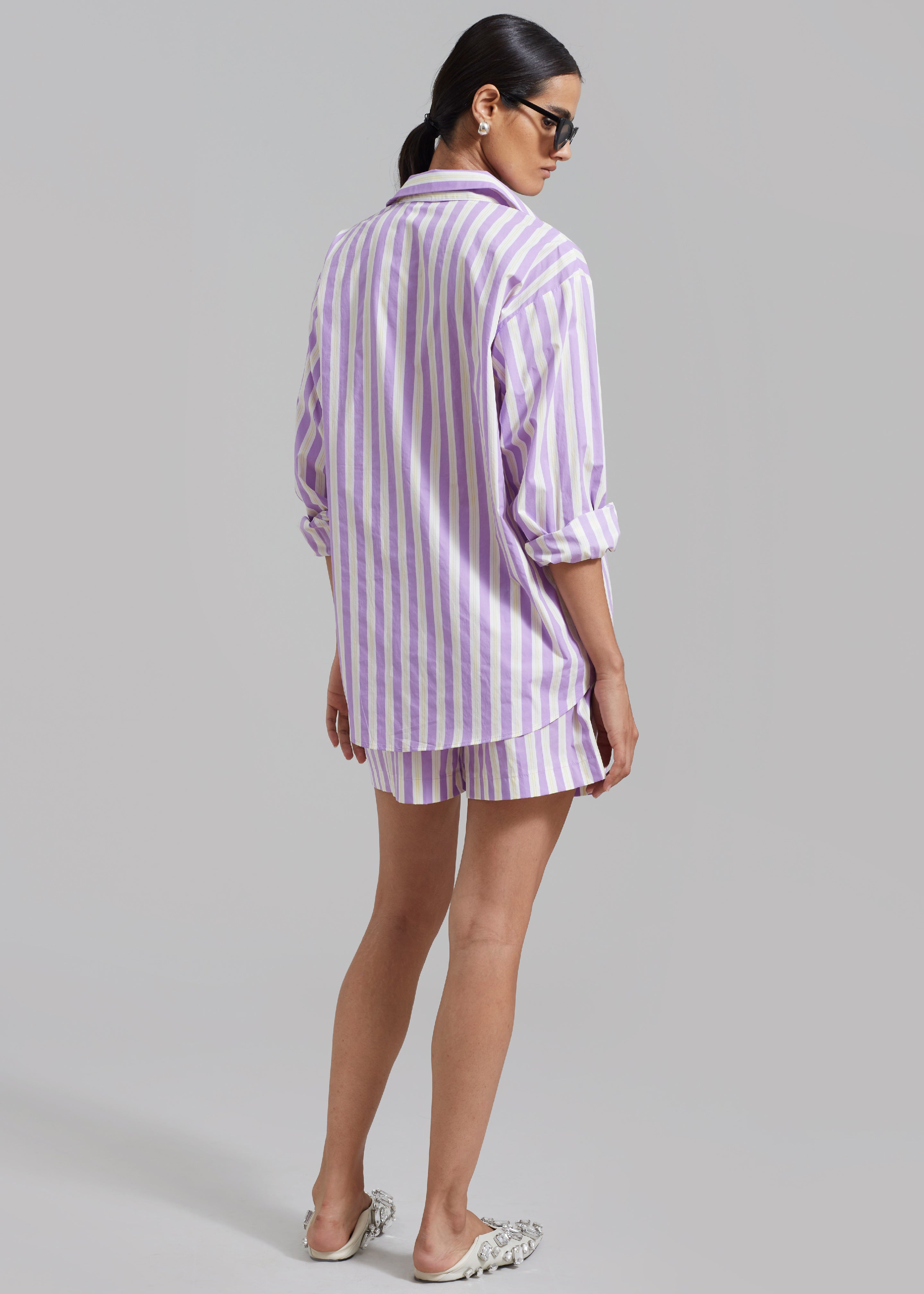 Juno Cotton Shirt - Violet Stripe - 6