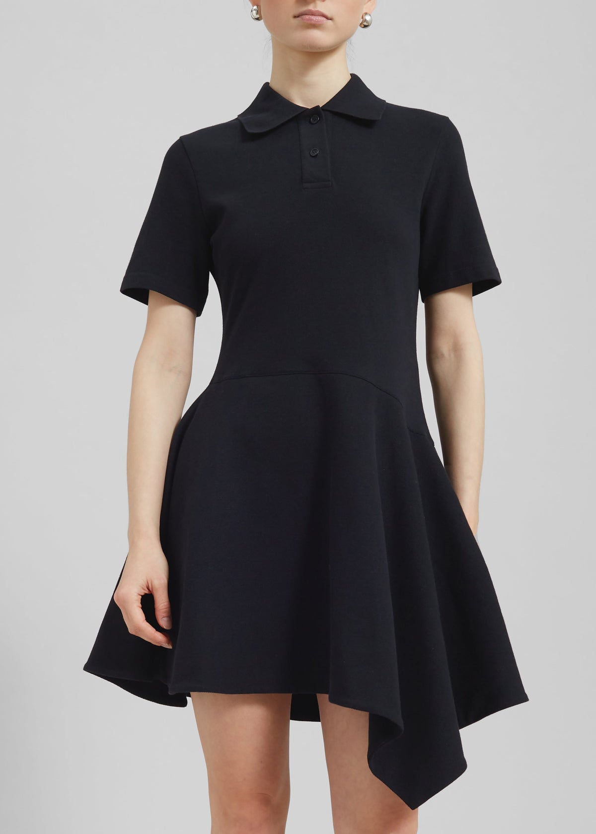 JW Anderson Asymmetric Polo Dress - Black - 5