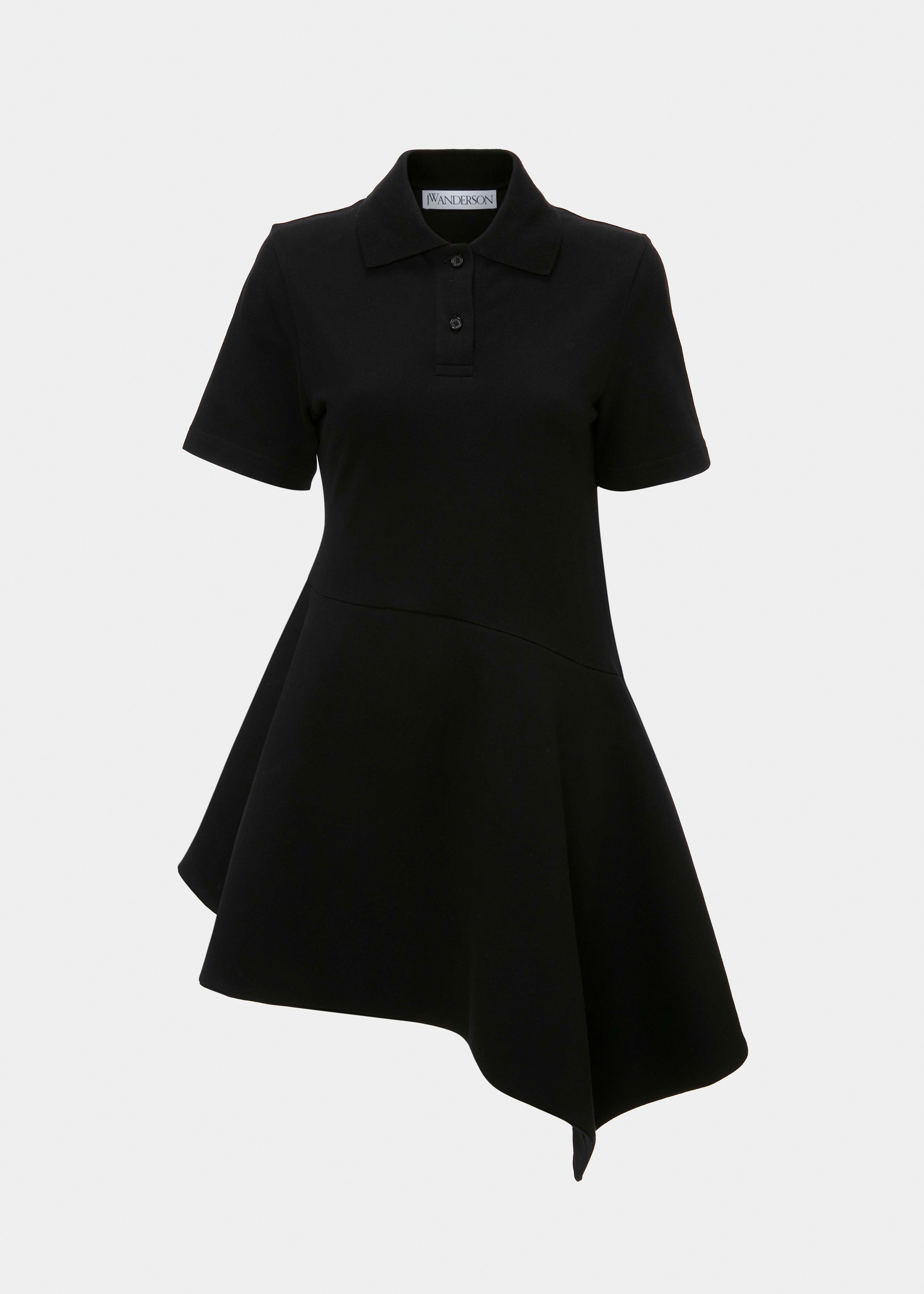 JW Anderson Asymmetric Polo Dress - Black - 7