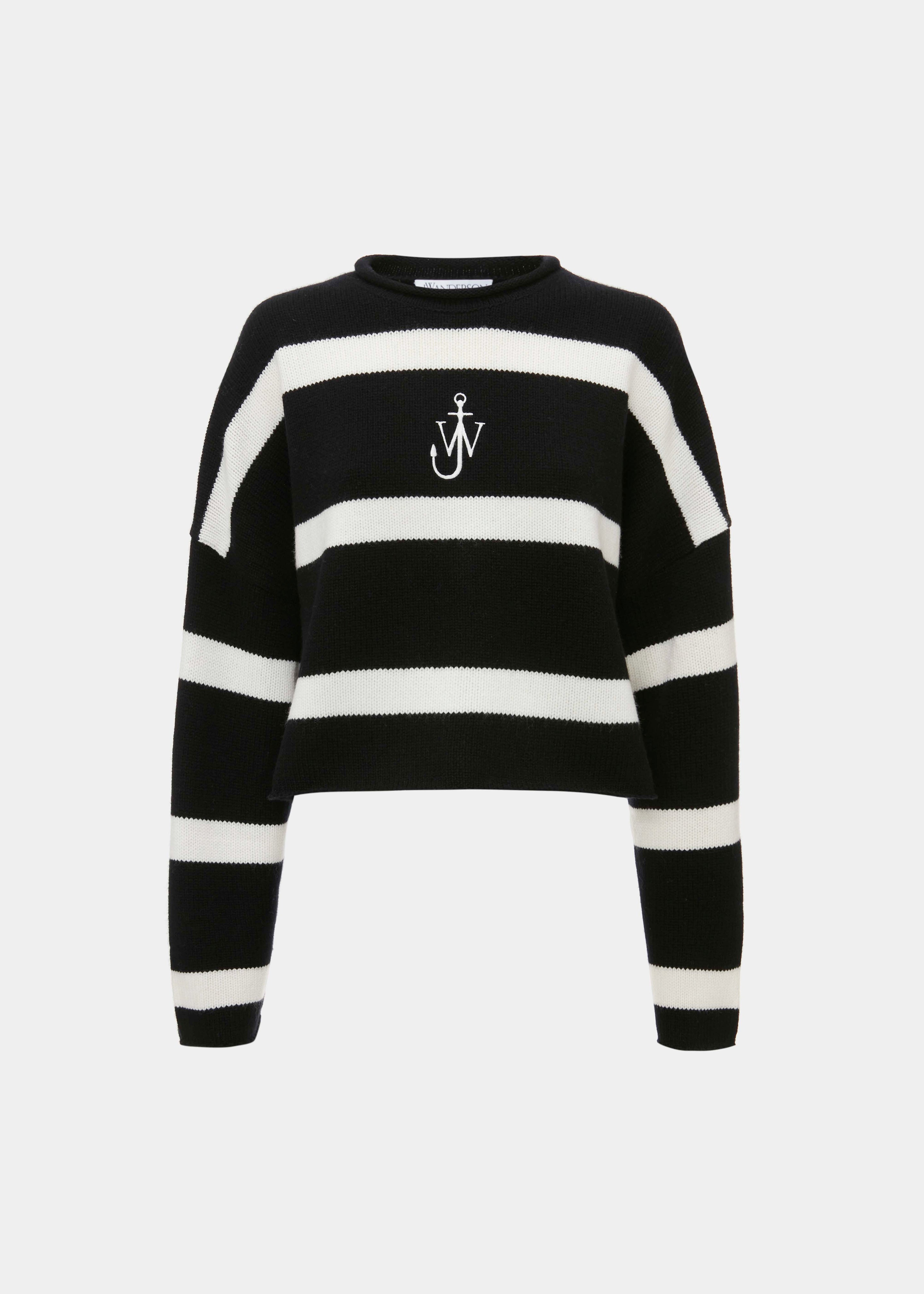 JW Anderson Cropped Anchor Jumper - Black/White - 6