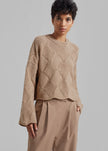 JW Anderson Cropped Basket Weave Jumper - Beige