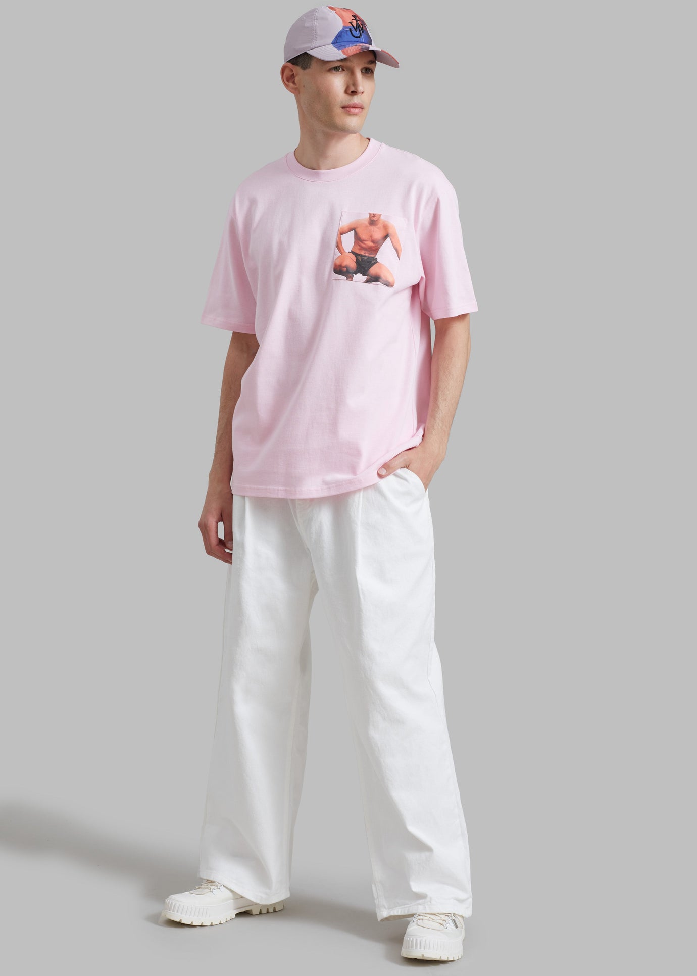 JW Anderson Crouching Stud Chest Pocket T-Shirt - Pink