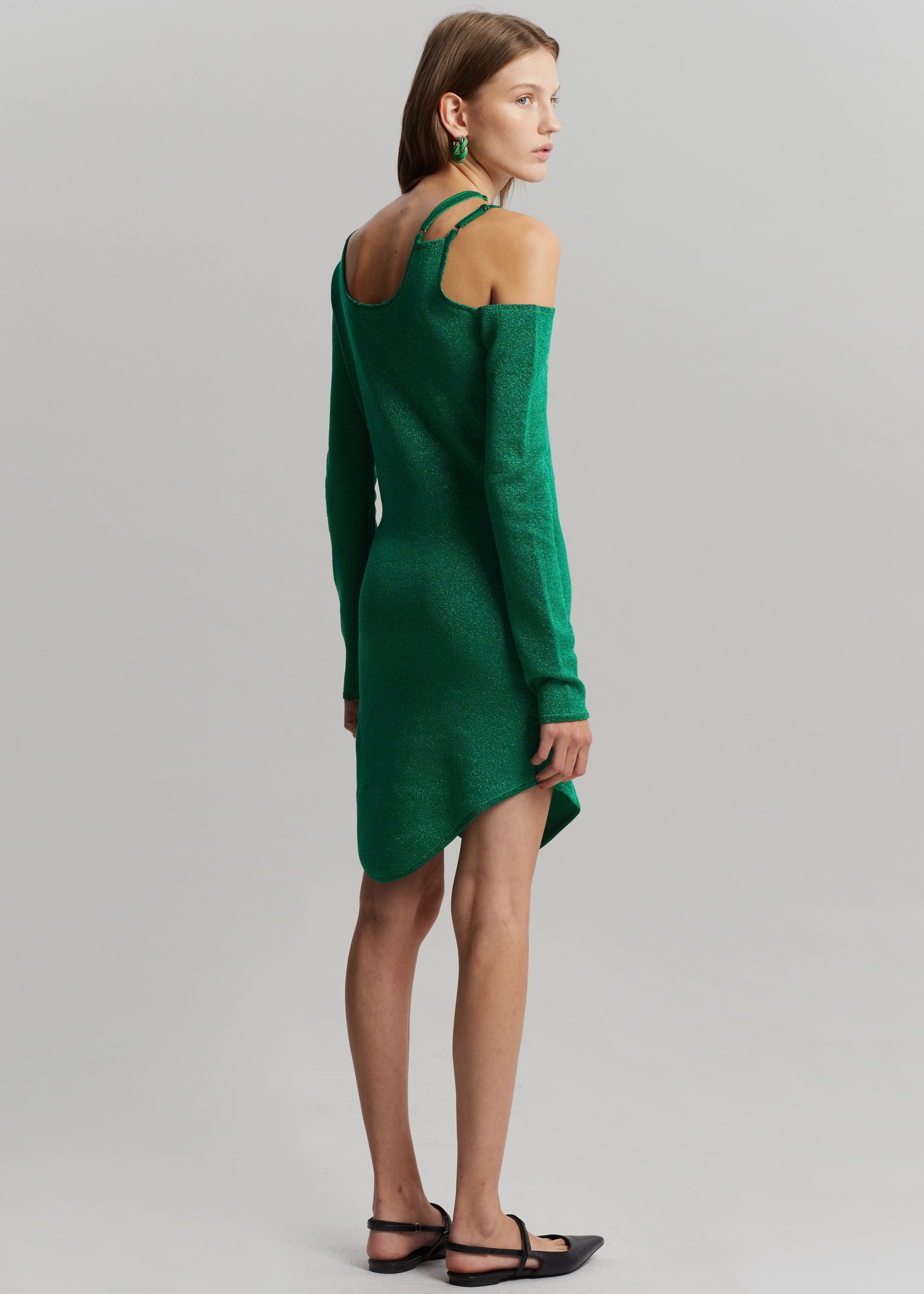 JW Anderson Cut Out Detail Asymmetric Dress - Emerald - 5