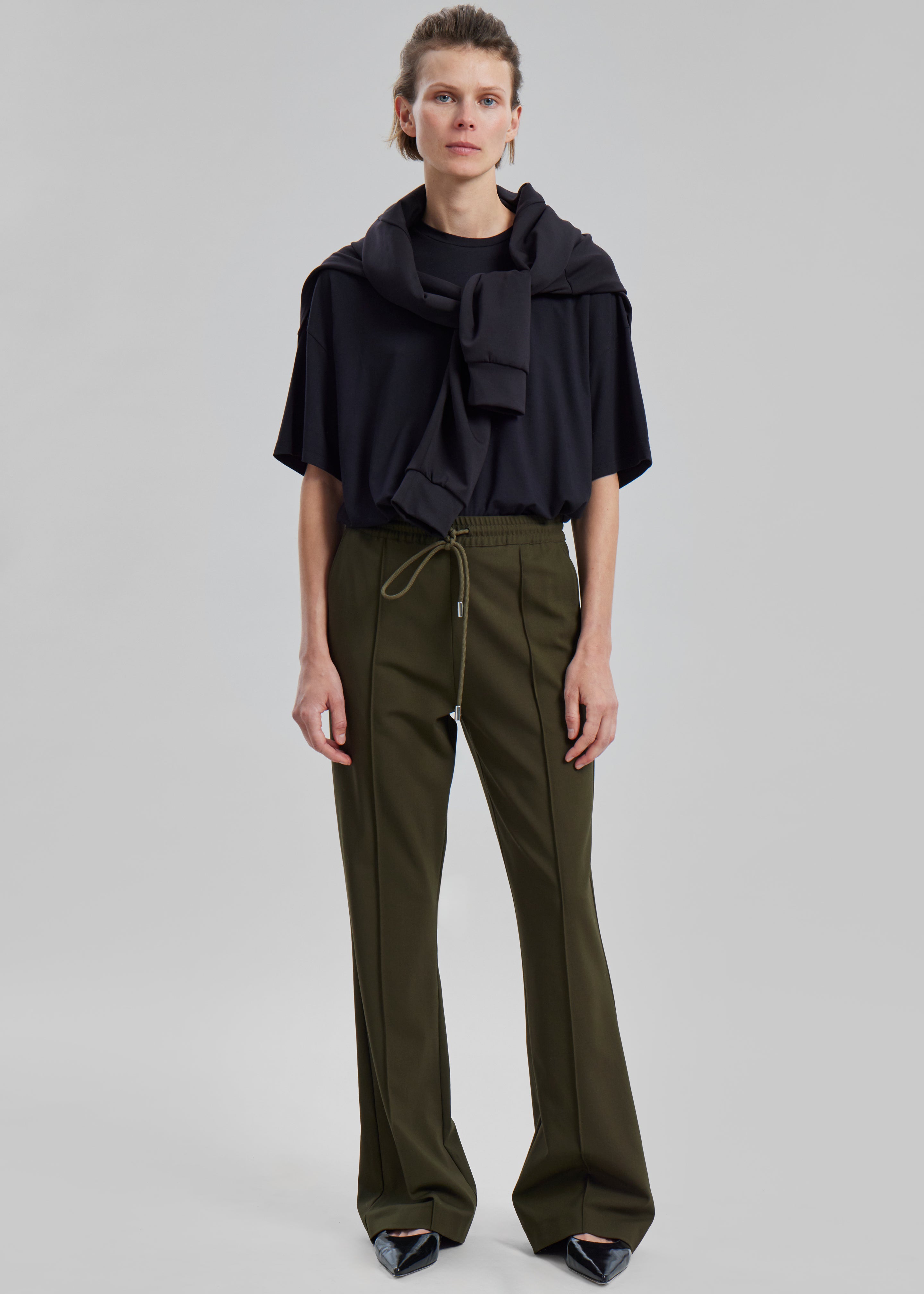 JW Anderson Drawstring Waist Tailored Trousers - Olive – Frankie 