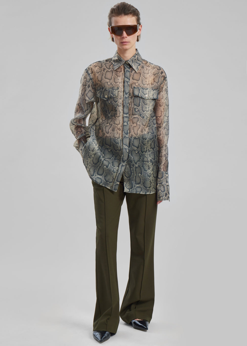 JW Anderson Drawstring Waist Tailored Trousers - Olive