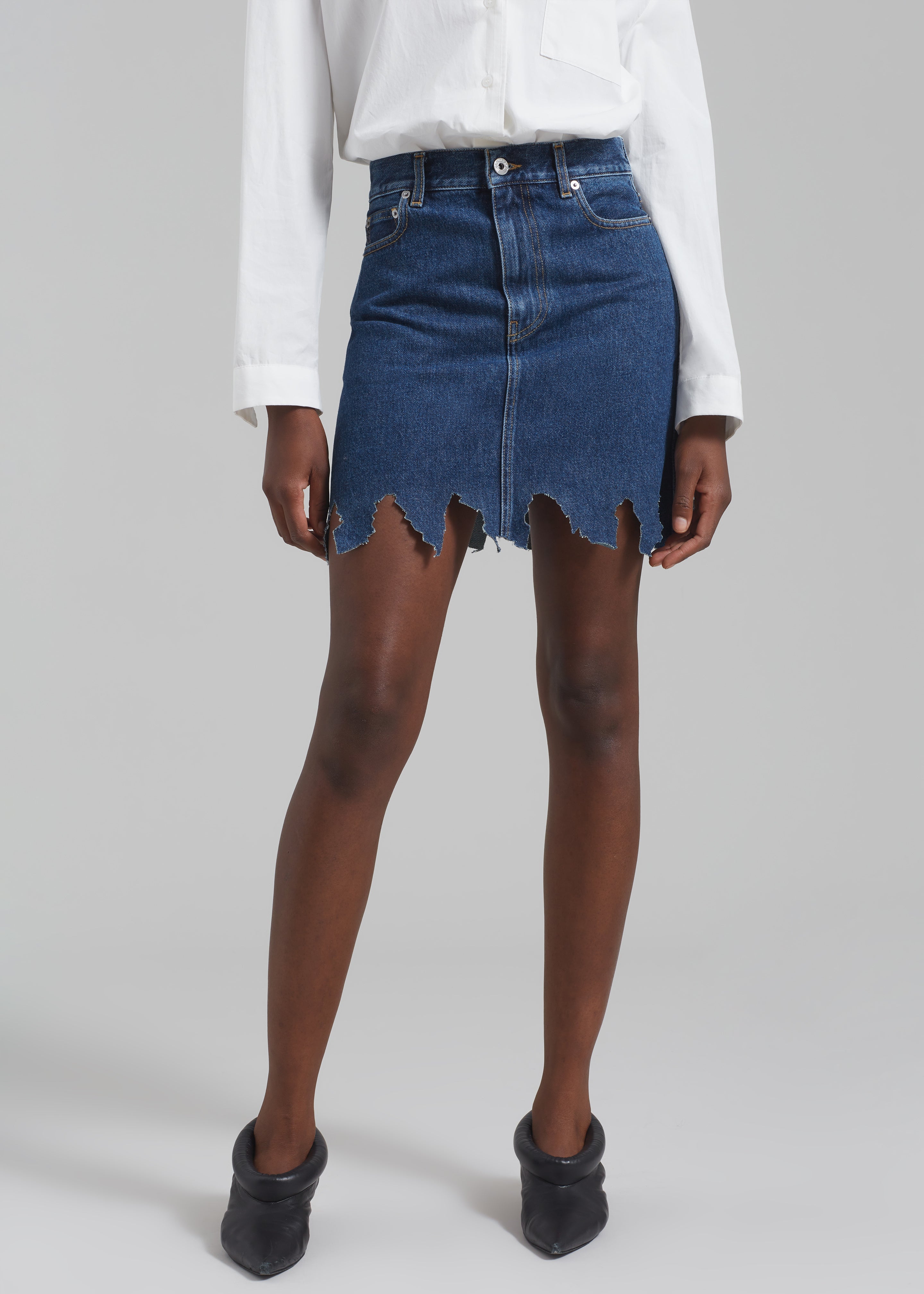 JW Anderson Lasercut Mini Skirt - Indigo - 2