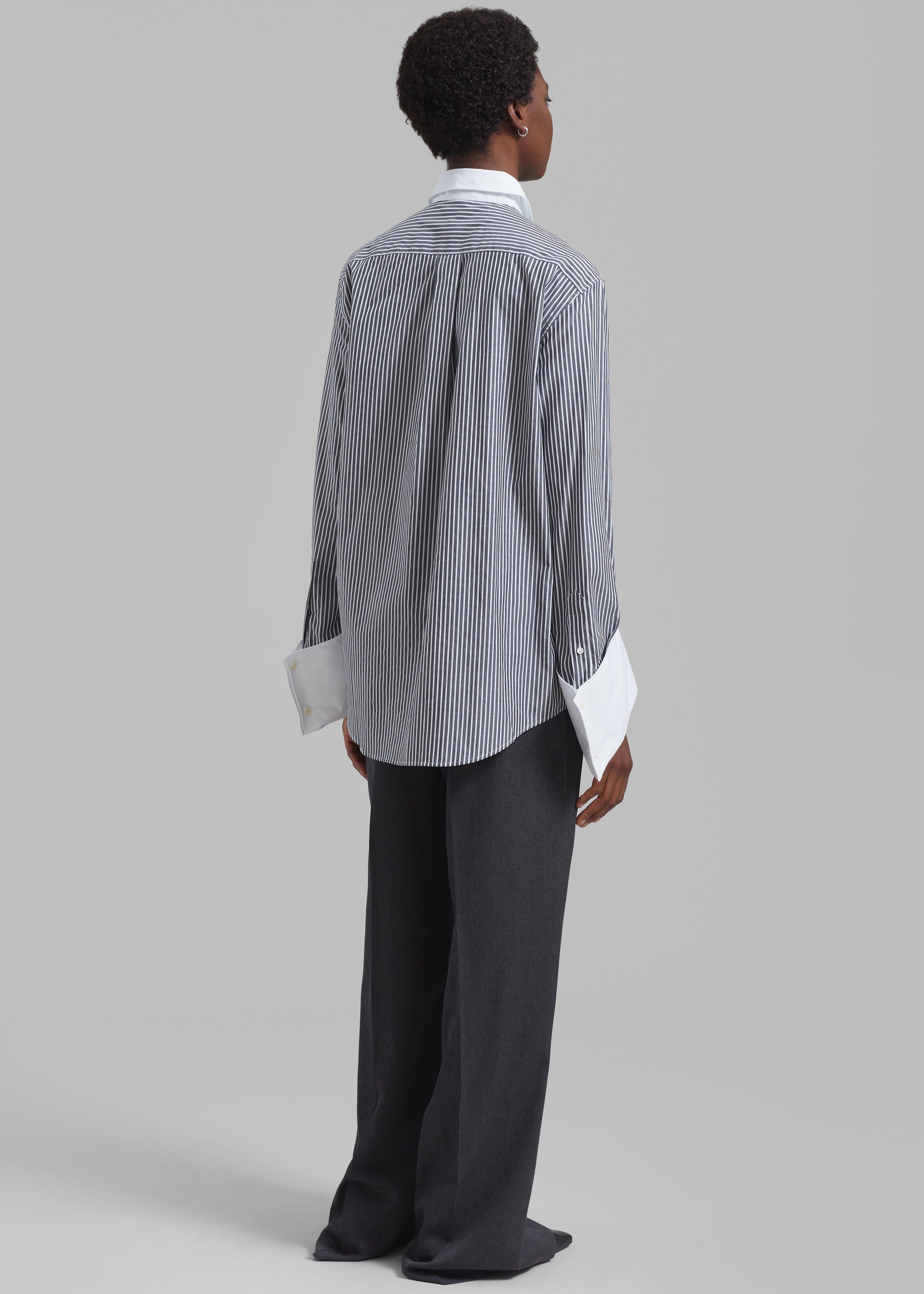 JW Anderson Oversized Cuff Shirt - Charcoal/White - 9