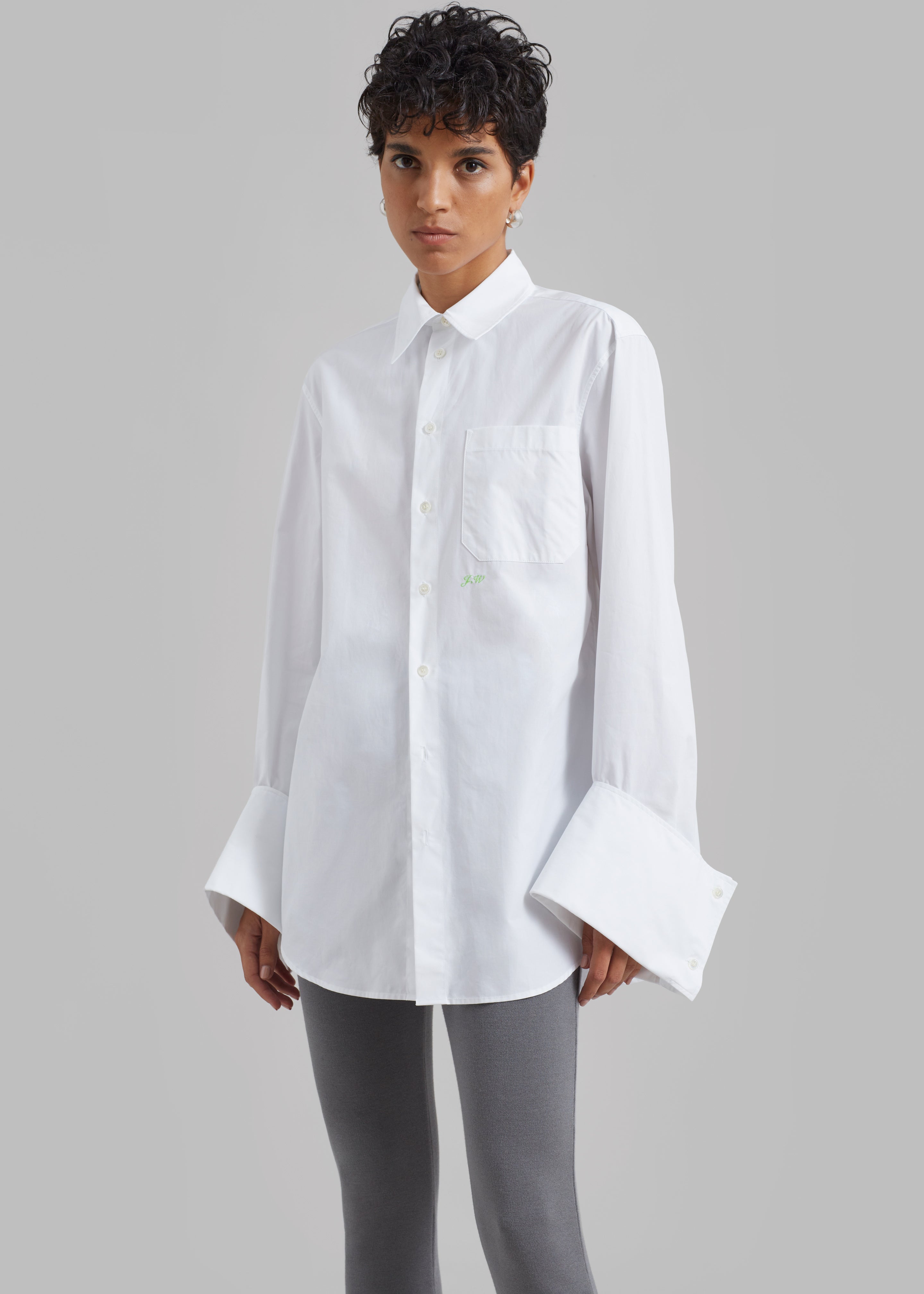 JW Anderson Oversized Cuff Shirt - White - 3