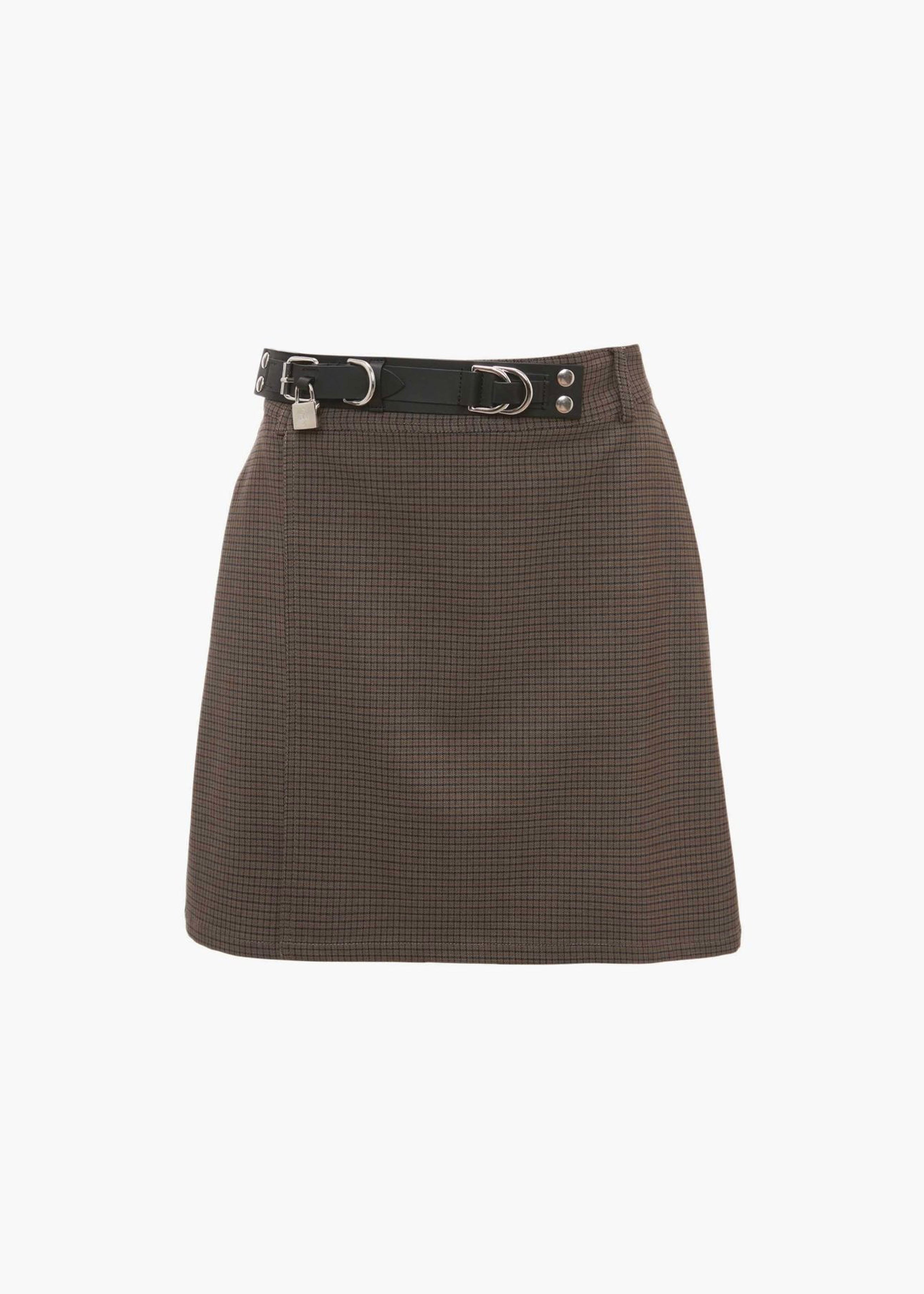 JW Anderson Padlock Strap Mini Skirt - Brown Sugar Comb - 7