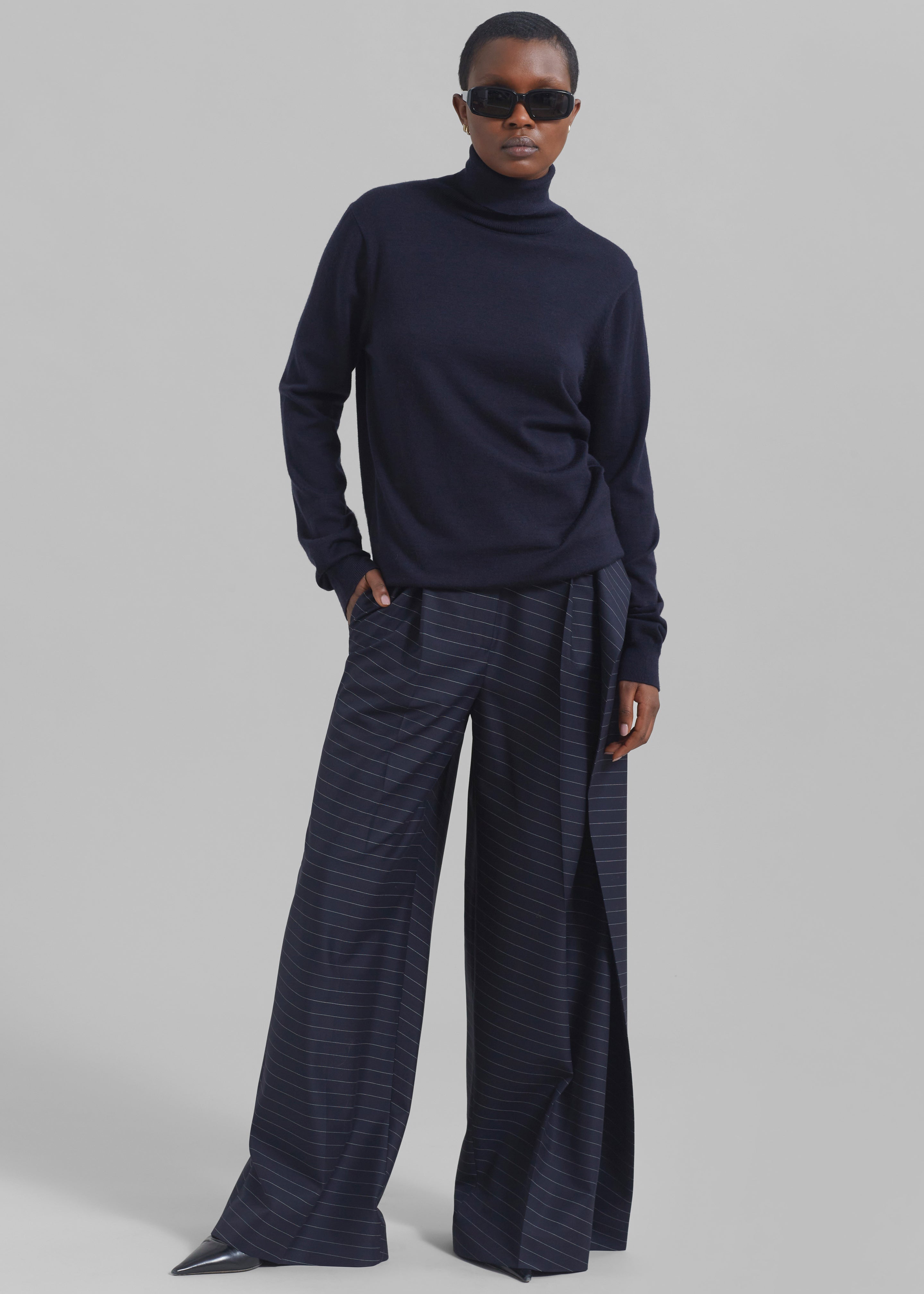 JW Anderson Side Panel Trousers - Navy - 2