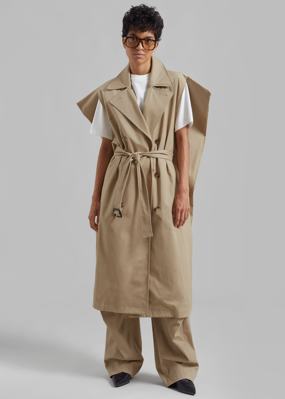 JW Anderson Sleeveless Kite Trench Coat - Flax - 1