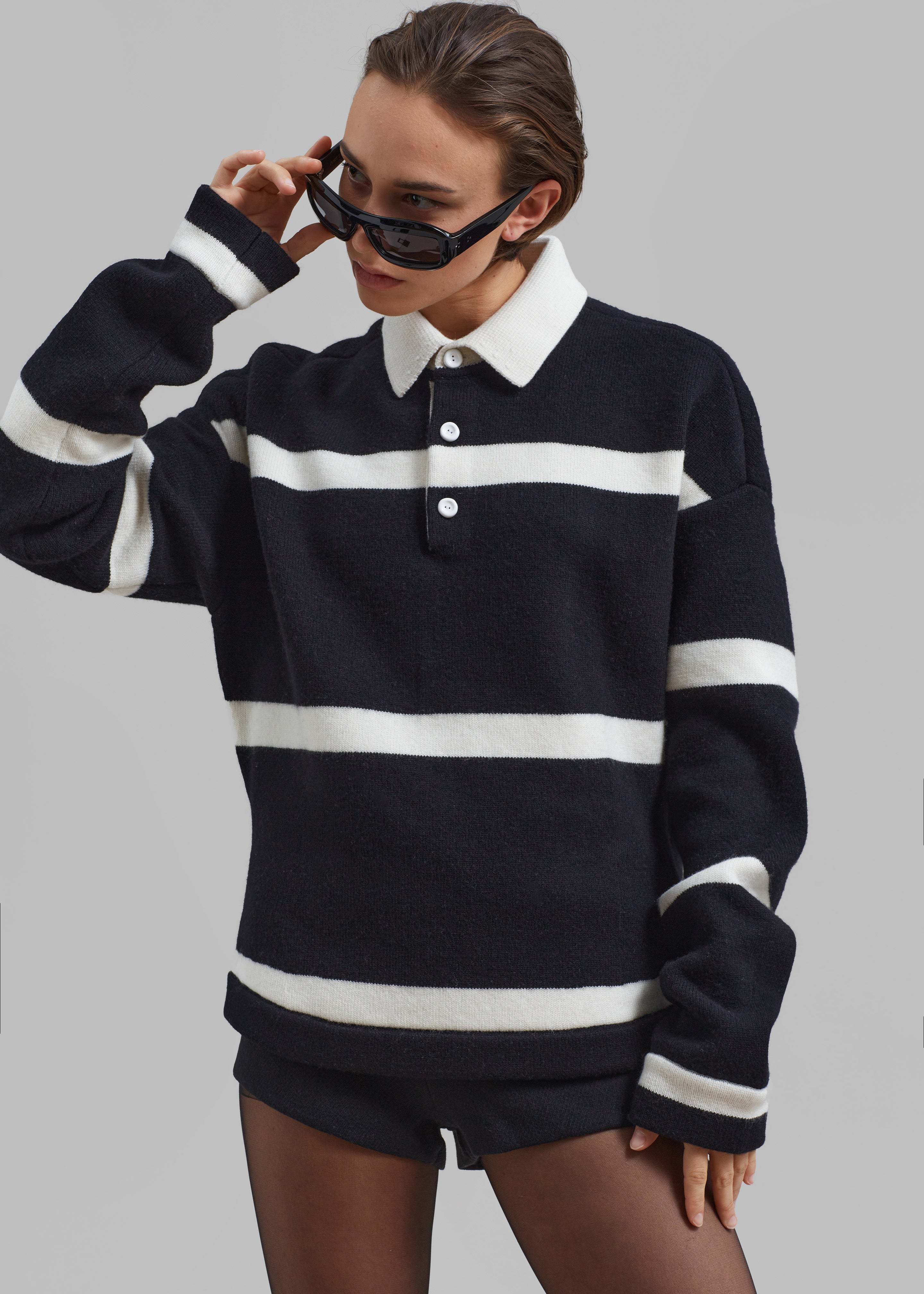 JW Anderson Structured Polo Top - Black - 5