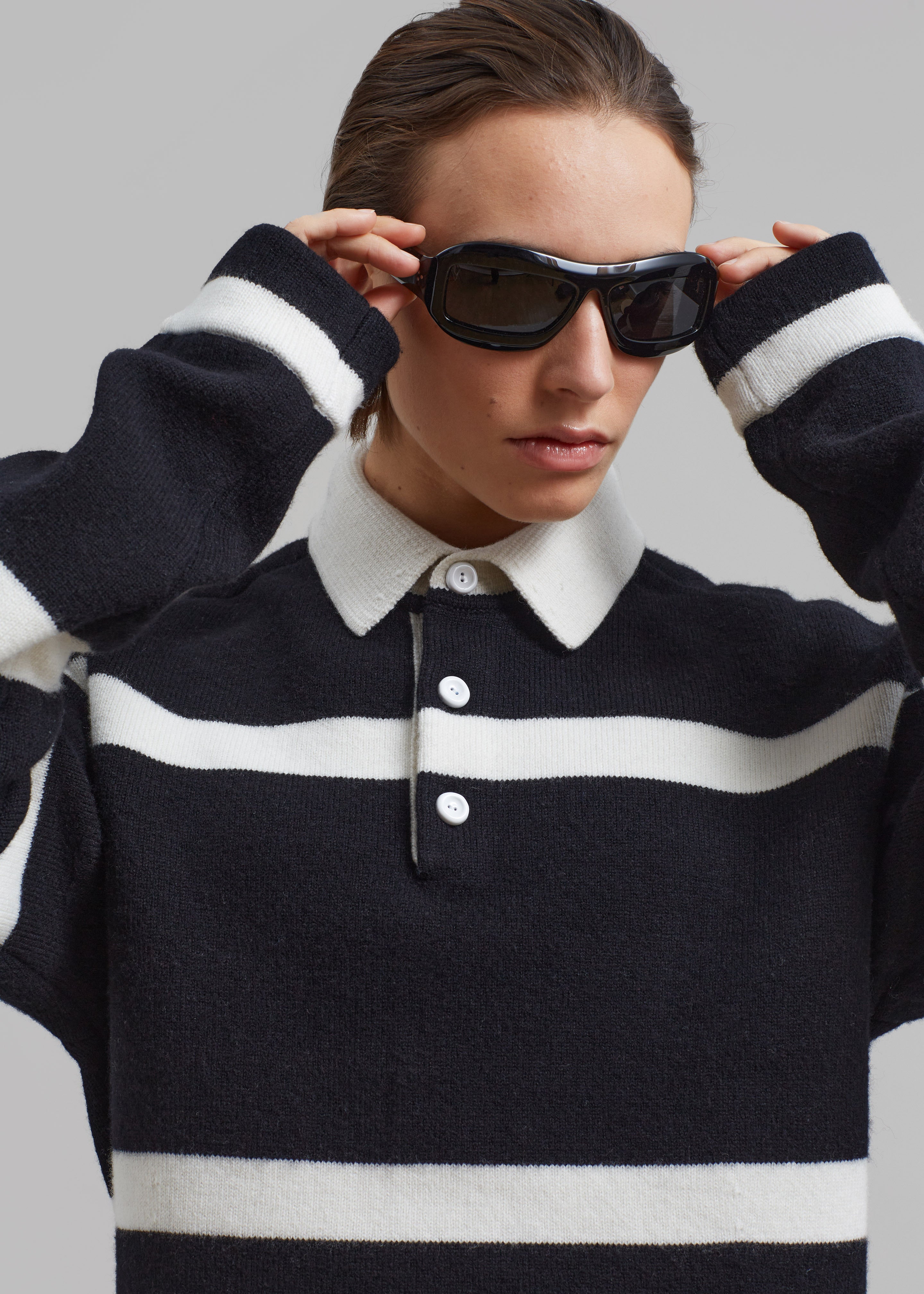 JW Anderson Structured Polo Top - Black - 4