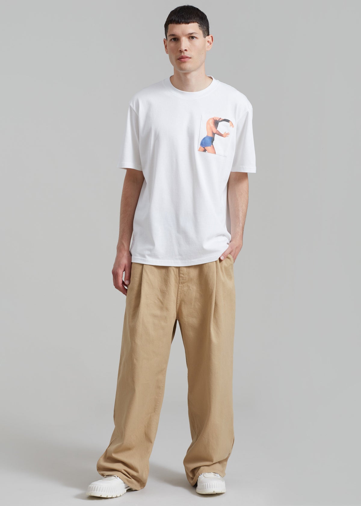 JW Anderson Profile Stud Chest Pocket T-Shirt - White - 3